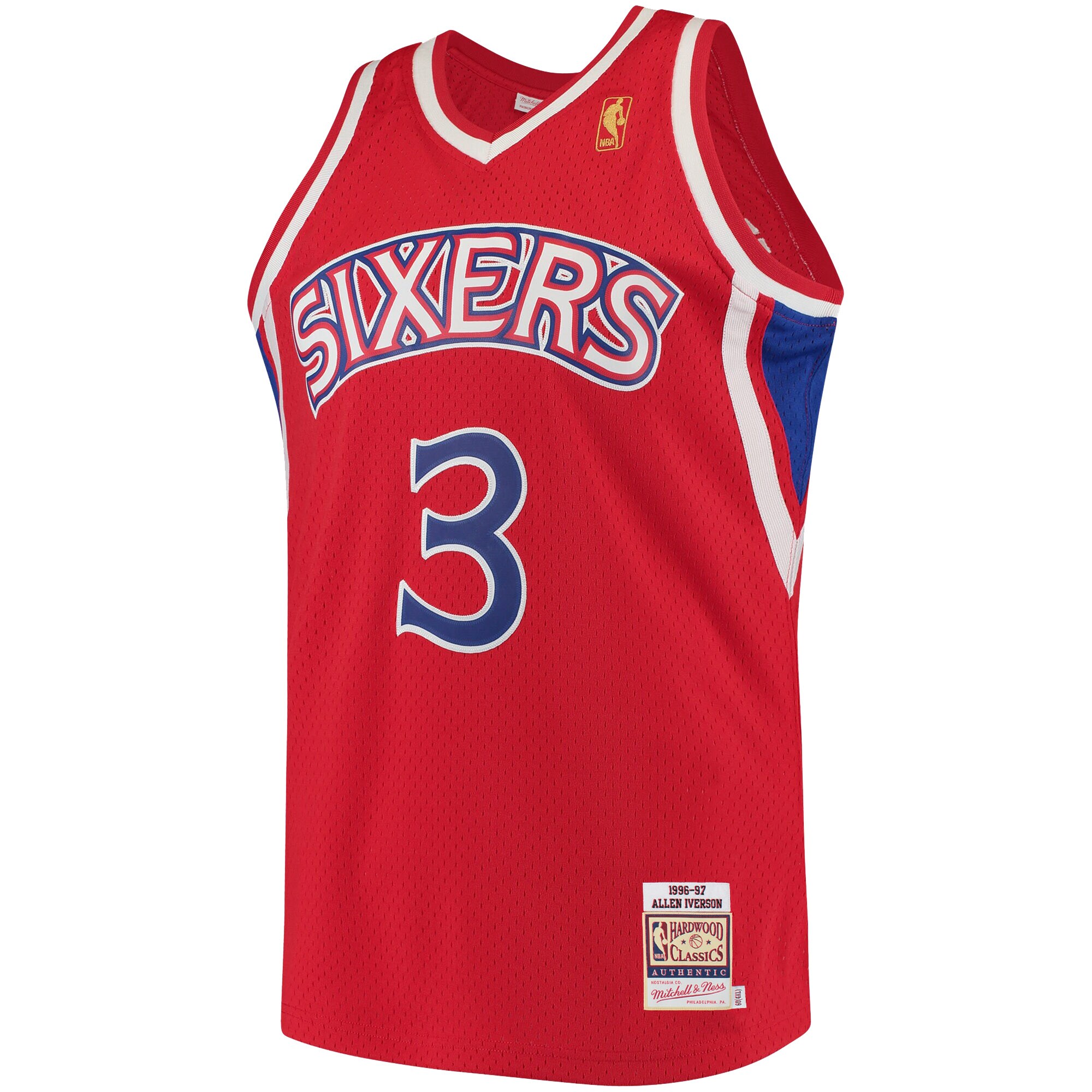 Allen Iverson Philadelphia 76ers Mitchell & Ness 1996\/97 Hardwood Classics Authentic Jersey - Red