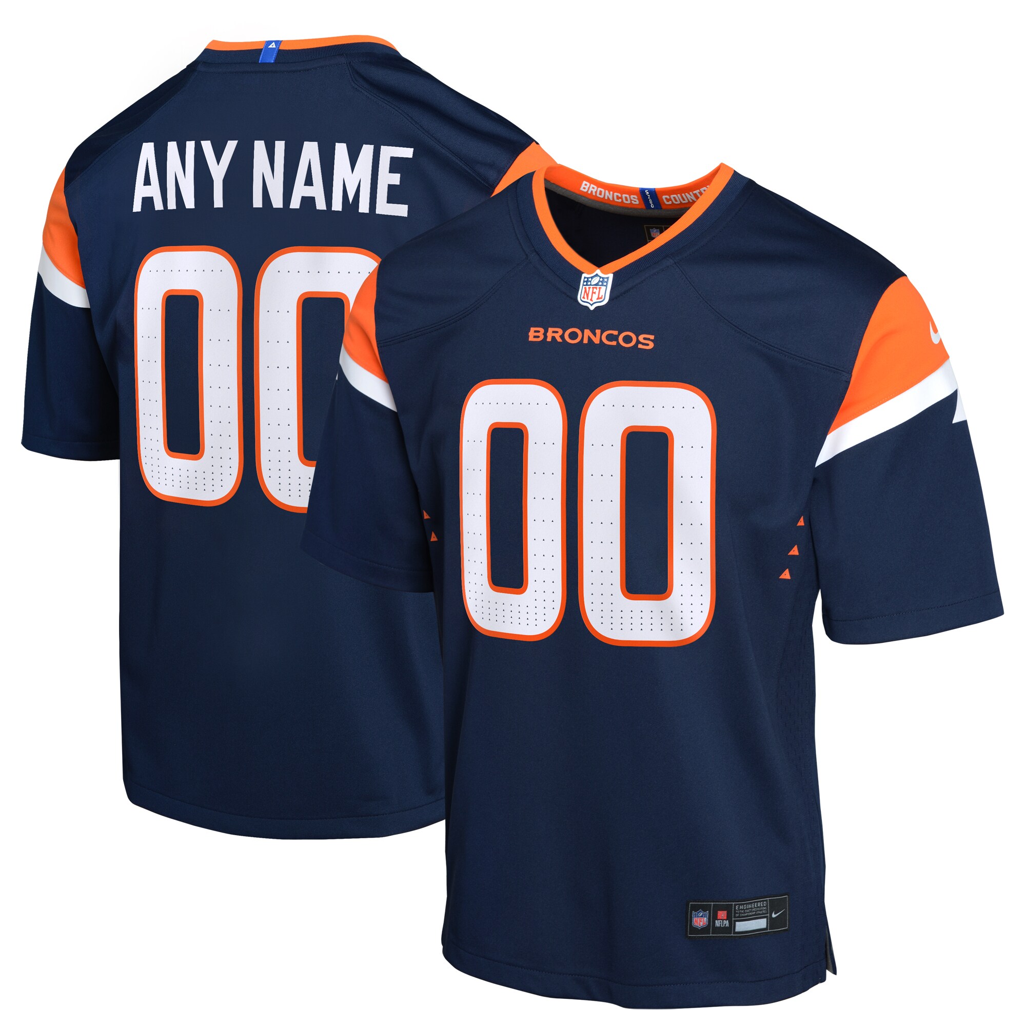 Denver Broncos  Youth Alternate Custom Game Jersey - Navy