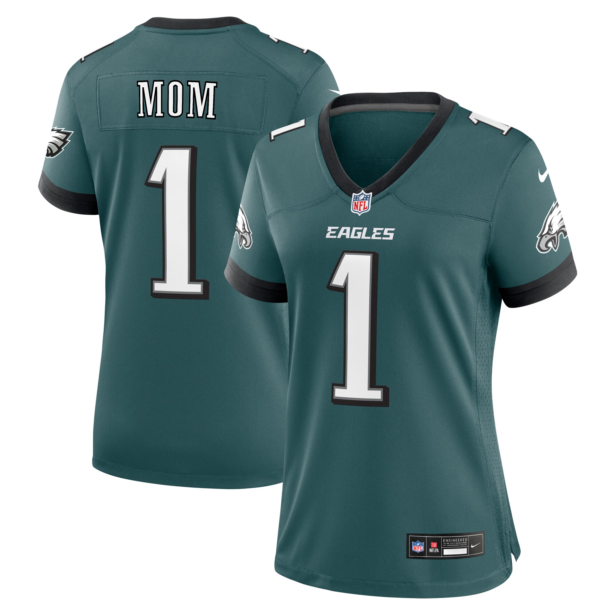 Philadelphia Eagles  Women's #1 Mom Game Jersey - Midnight Green