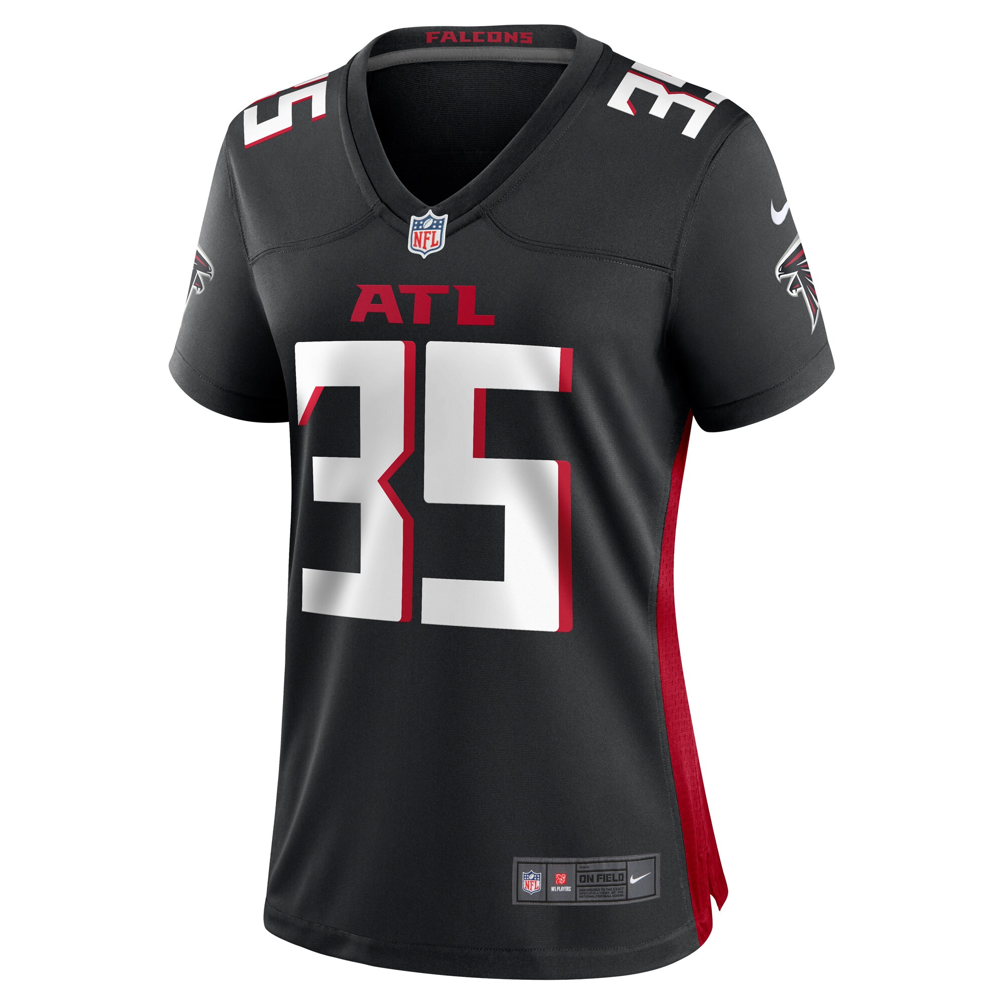 Natrone Brooks Atlanta Falcons  Women's Team Game Jersey -  Black