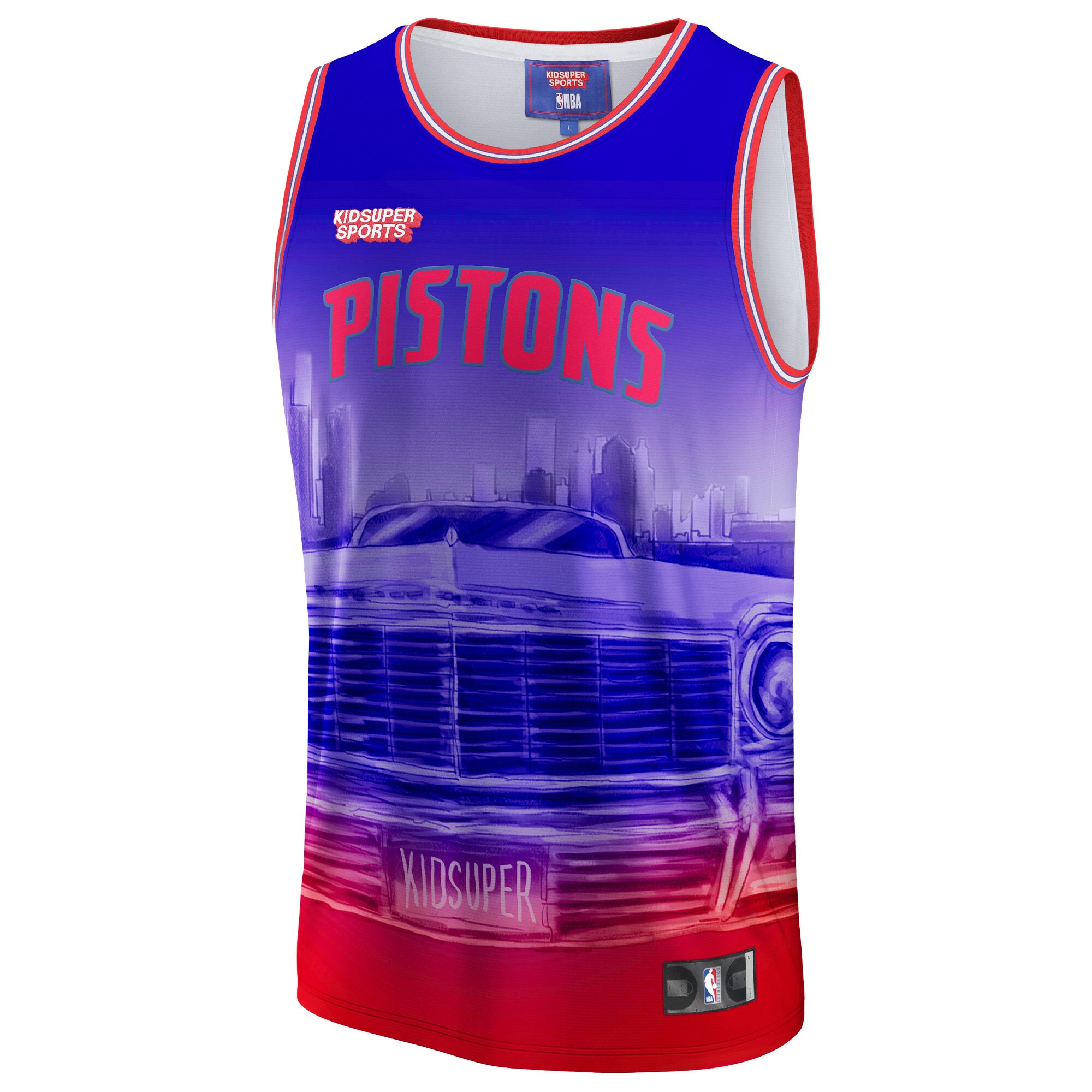 Detroit Pistons NBA & KidSuper Studios by Fanatics Unisex Hometown Jersey - Red