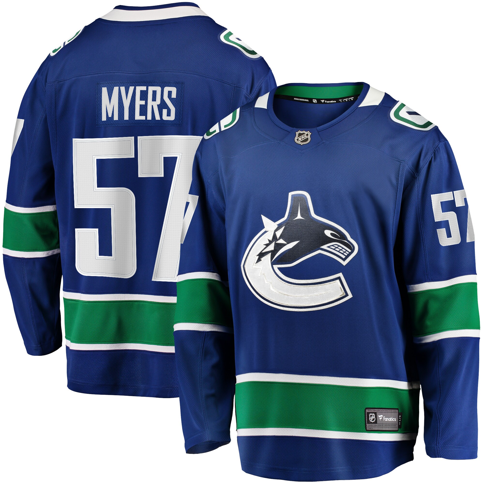Tyler Myers Vancouver Canucks Fanatics Home Breakaway Player Jersey - Blue