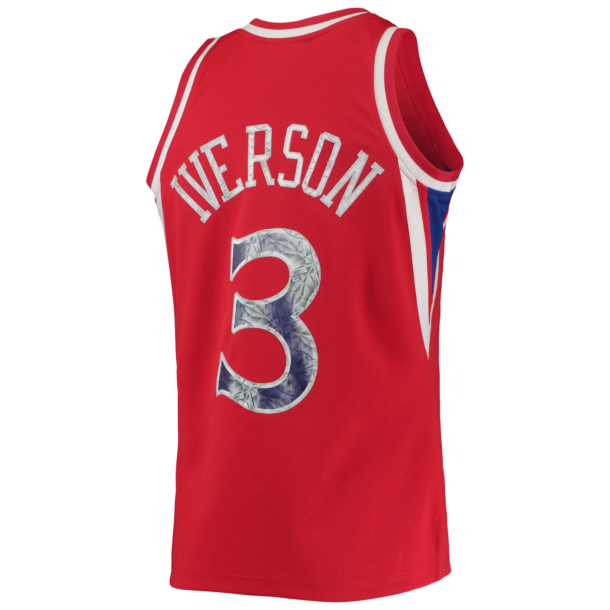 Allen Iverson Philadelphia 76ers Mitchell & Ness 1996\/97 Hardwood Classics NBA 75th Anniversary Diamond Swingman Jersey - Red