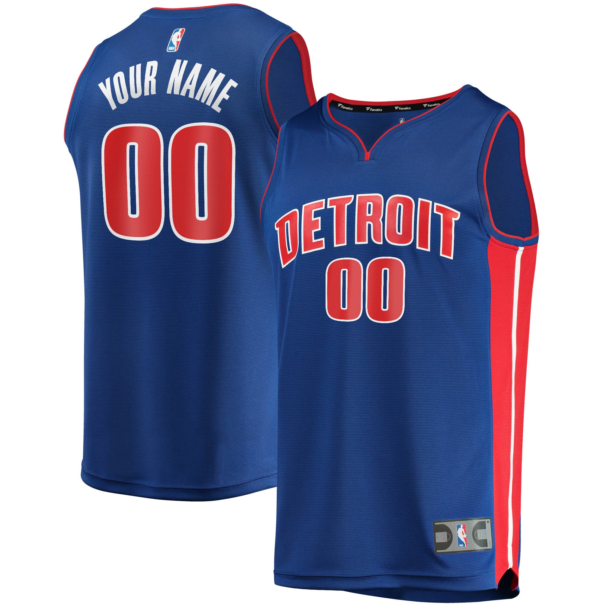 Detroit Pistons Fanatics Youth Fast Break Custom Replica Jersey Blue - Icon Edition
