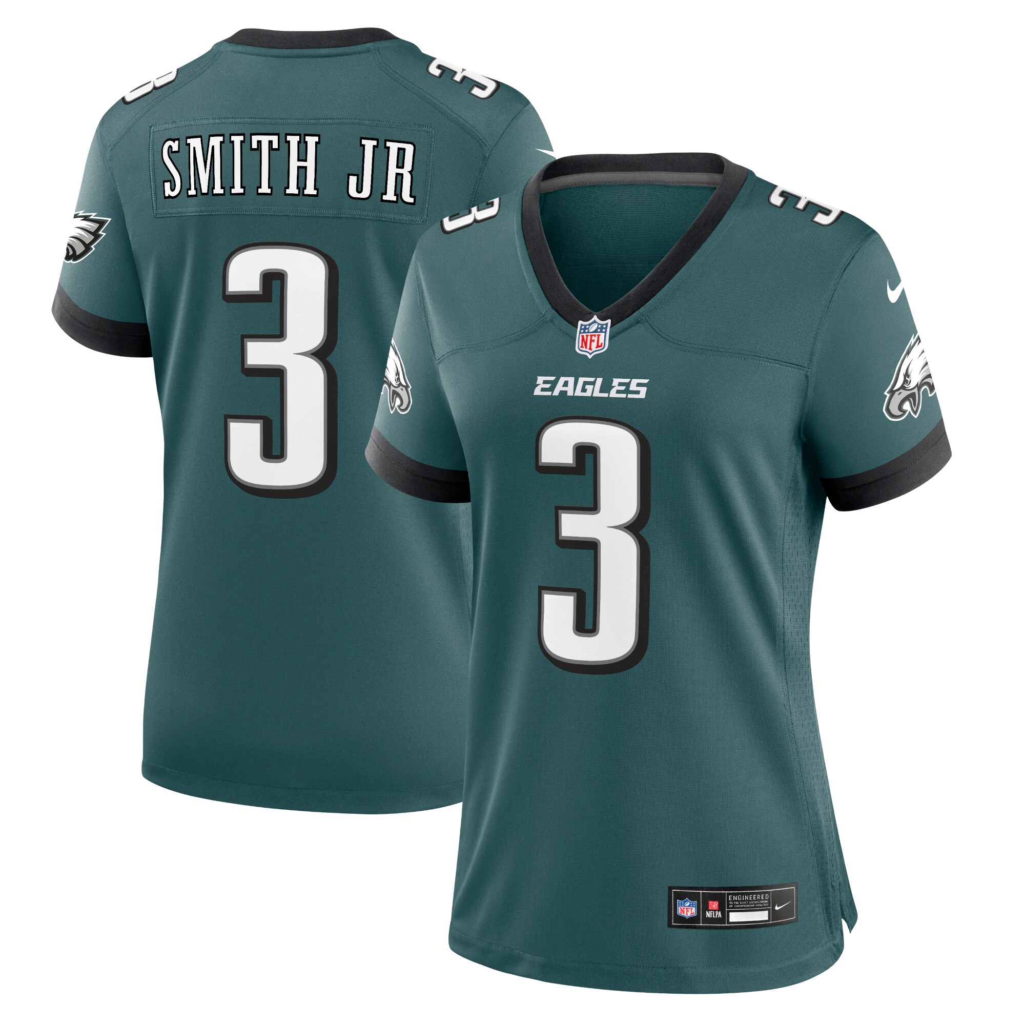 Nolan Smith Philadelphia Eagles  Women's Team Game Jersey - Midnight Green