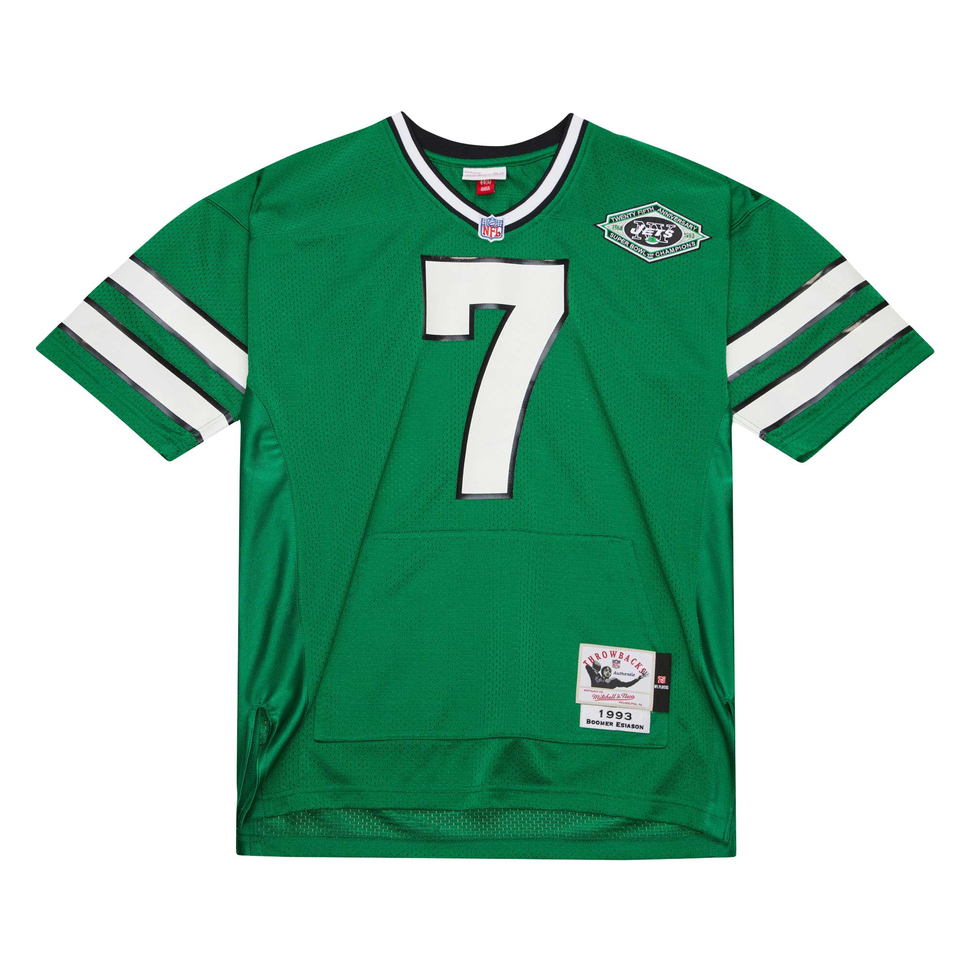 Boomer Esiason New York Jets Mitchell & Ness 1993 Authentic Throwback Retired Player Pocket Jersey - Kelly Green