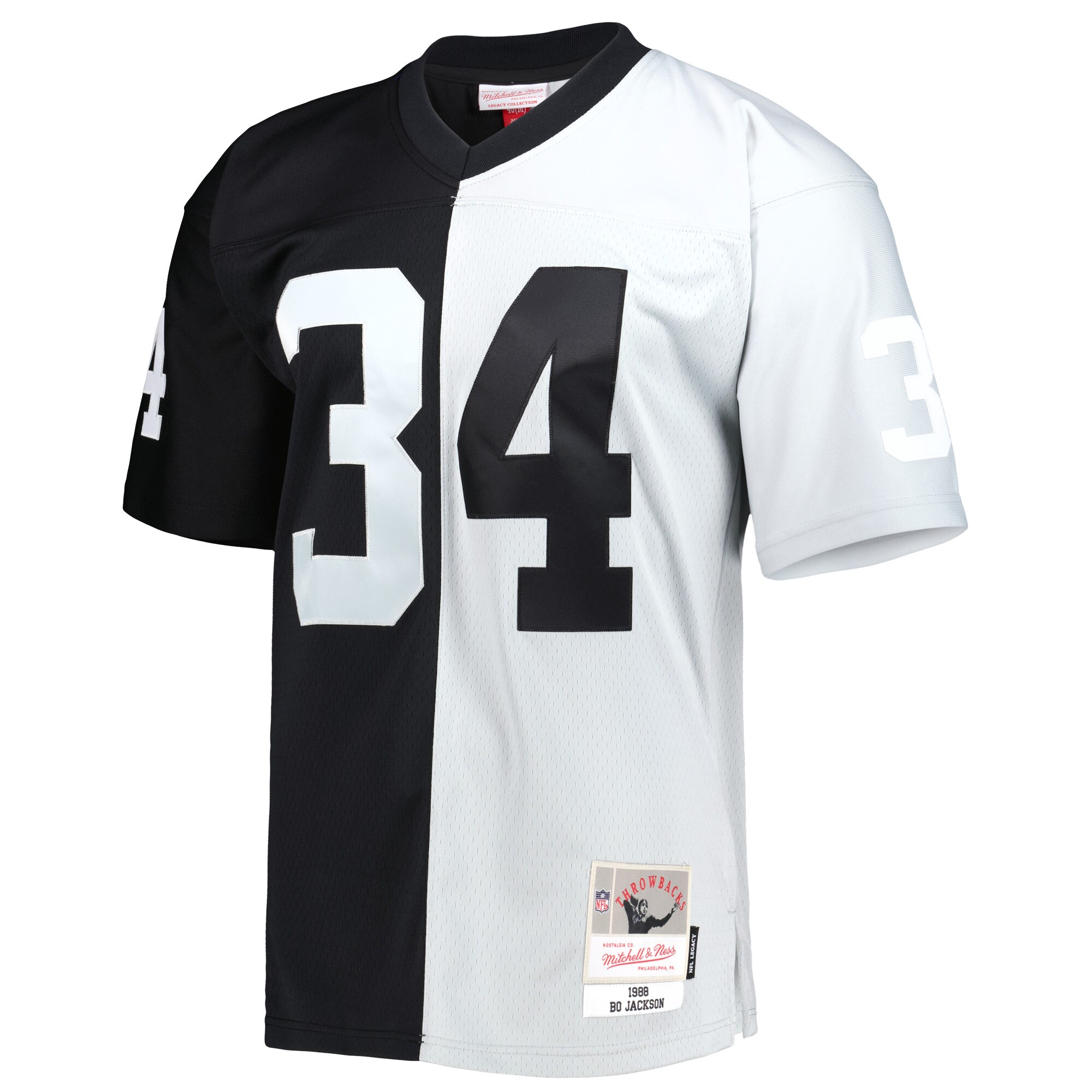 Bo Jackson Las Vegas Raiders Mitchell & Ness 1988 Split Legacy Replica Jersey - Black\/Silver