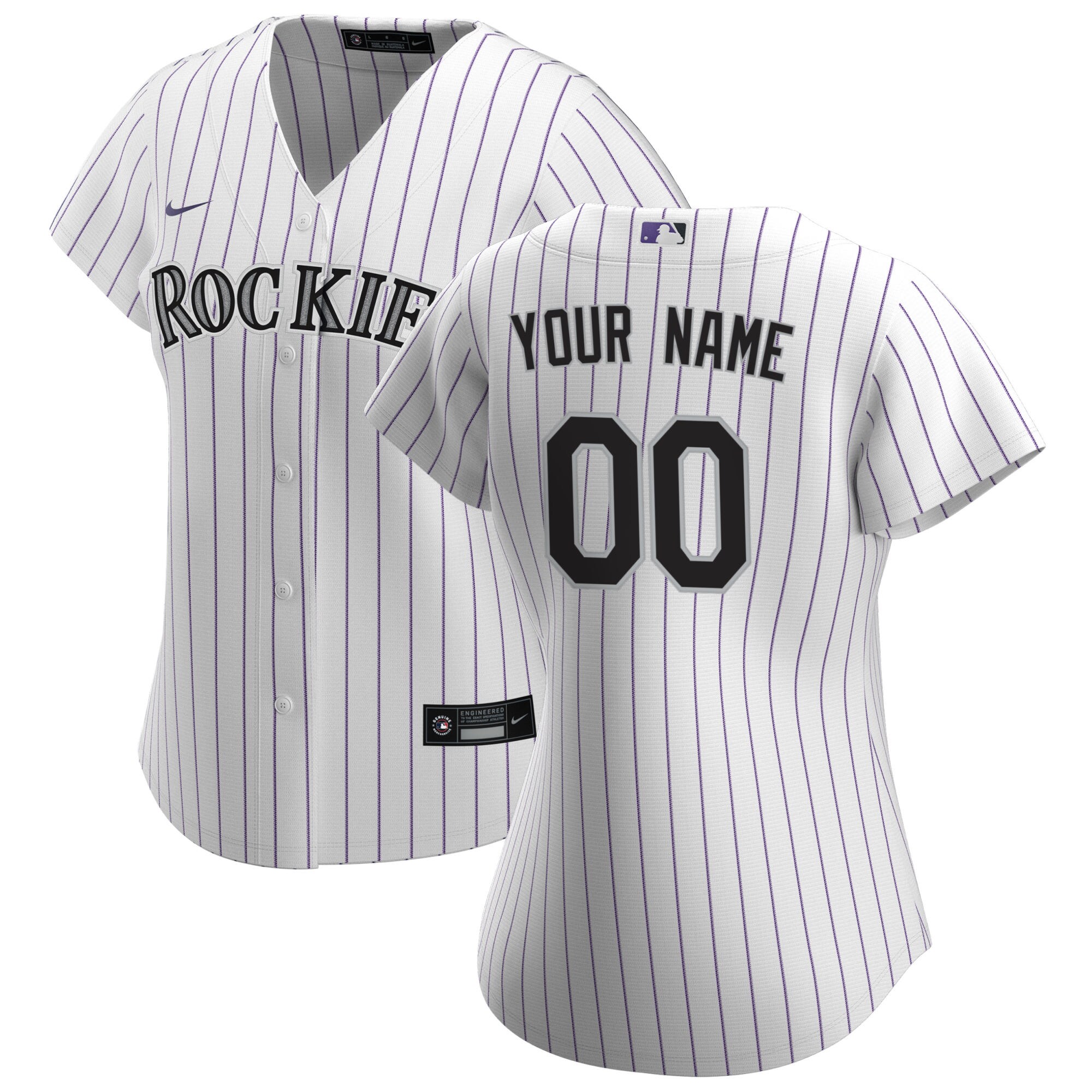 Colorado Rockies  Women's Home Replica Custom Jersey - White