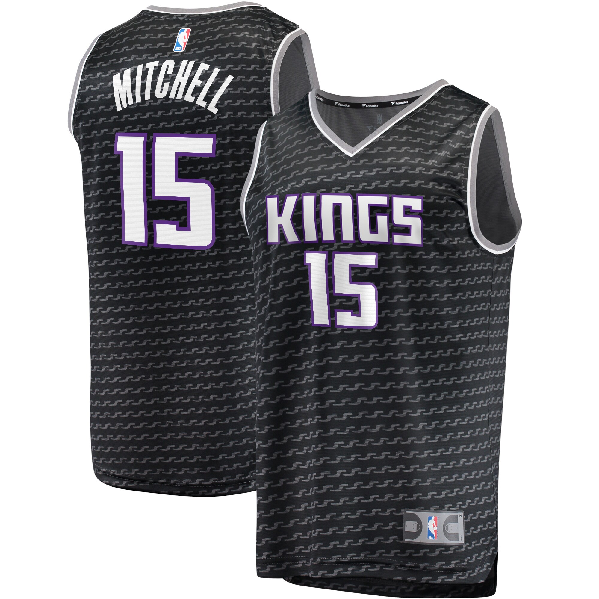 Davion Mitchell Sacramento Kings Fanatics Fast Break Replica Player Jersey - Statement Edition - Black