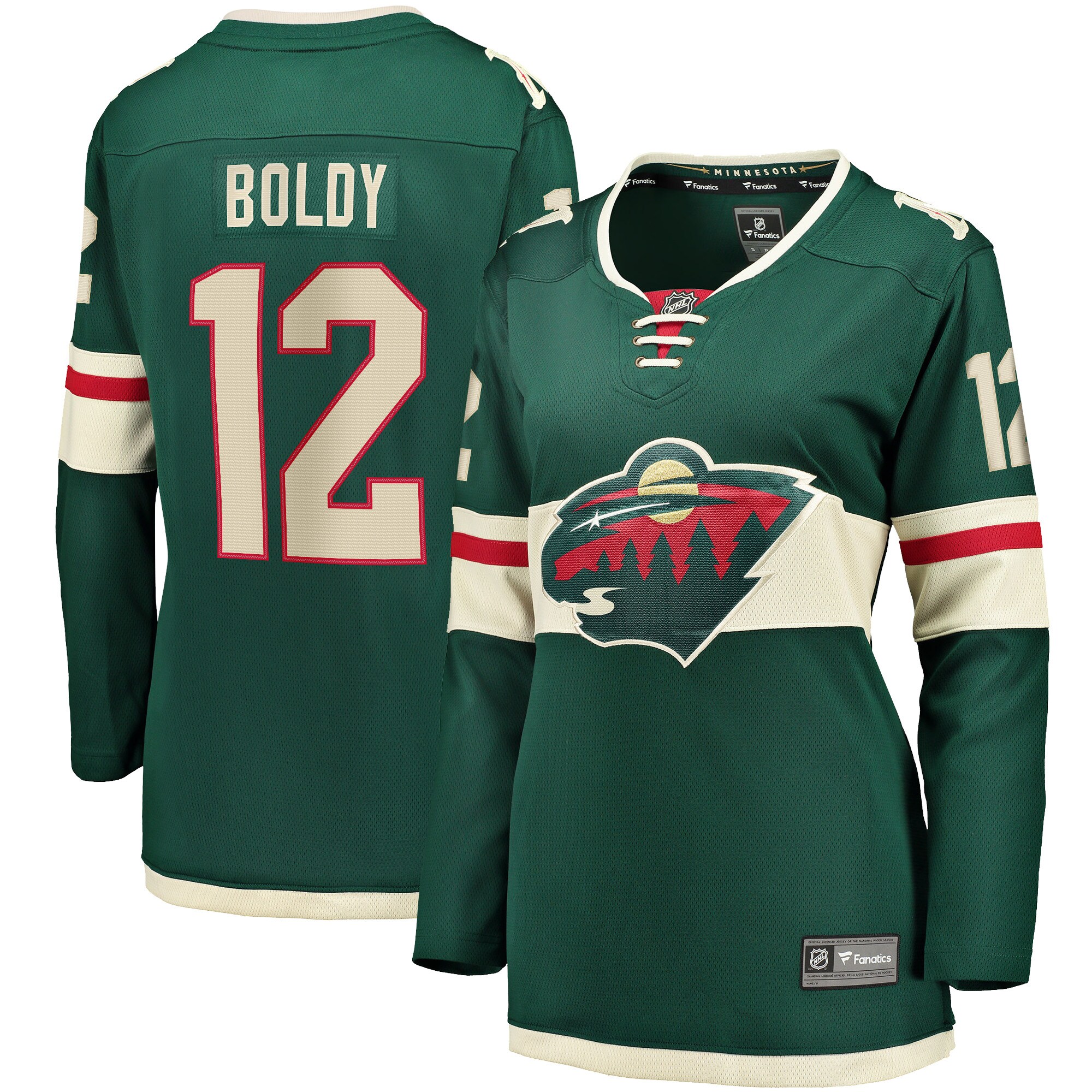 Matthew Boldy Minnesota Wild Fanatics Women's Home Breakaway Player Jersey - Green