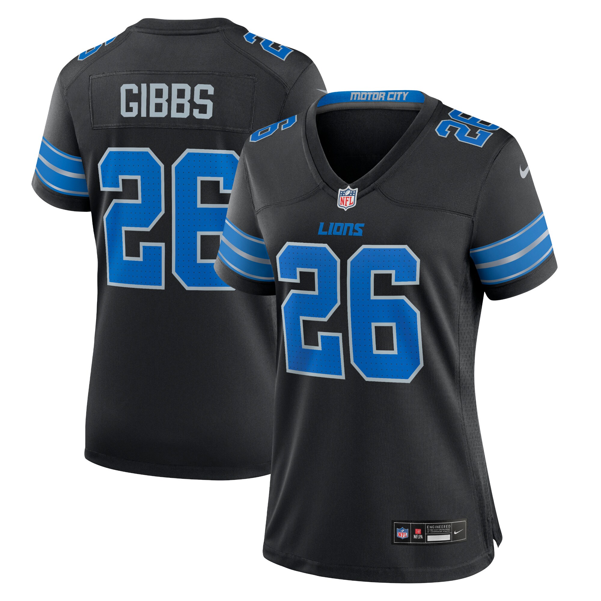 Jahmyr Gibbs Detroit Lions  Women's 2nd Alternate Game Jersey - Black
