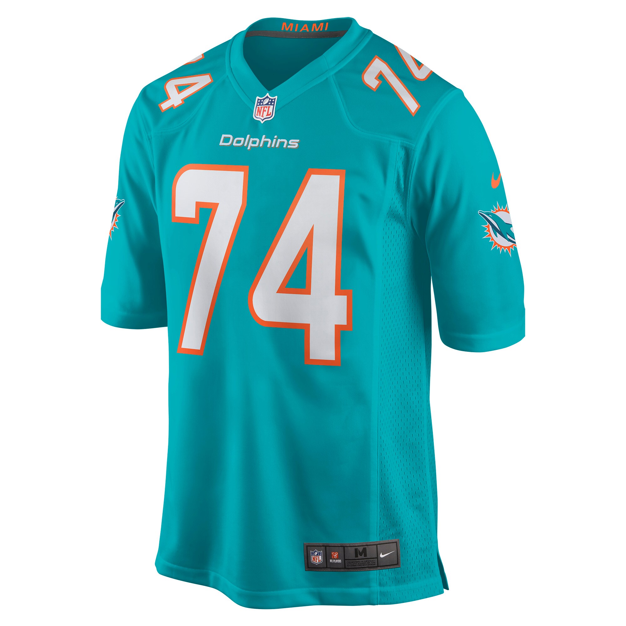 Liam Eichenberg Miami Dolphins  Game Jersey - Aqua