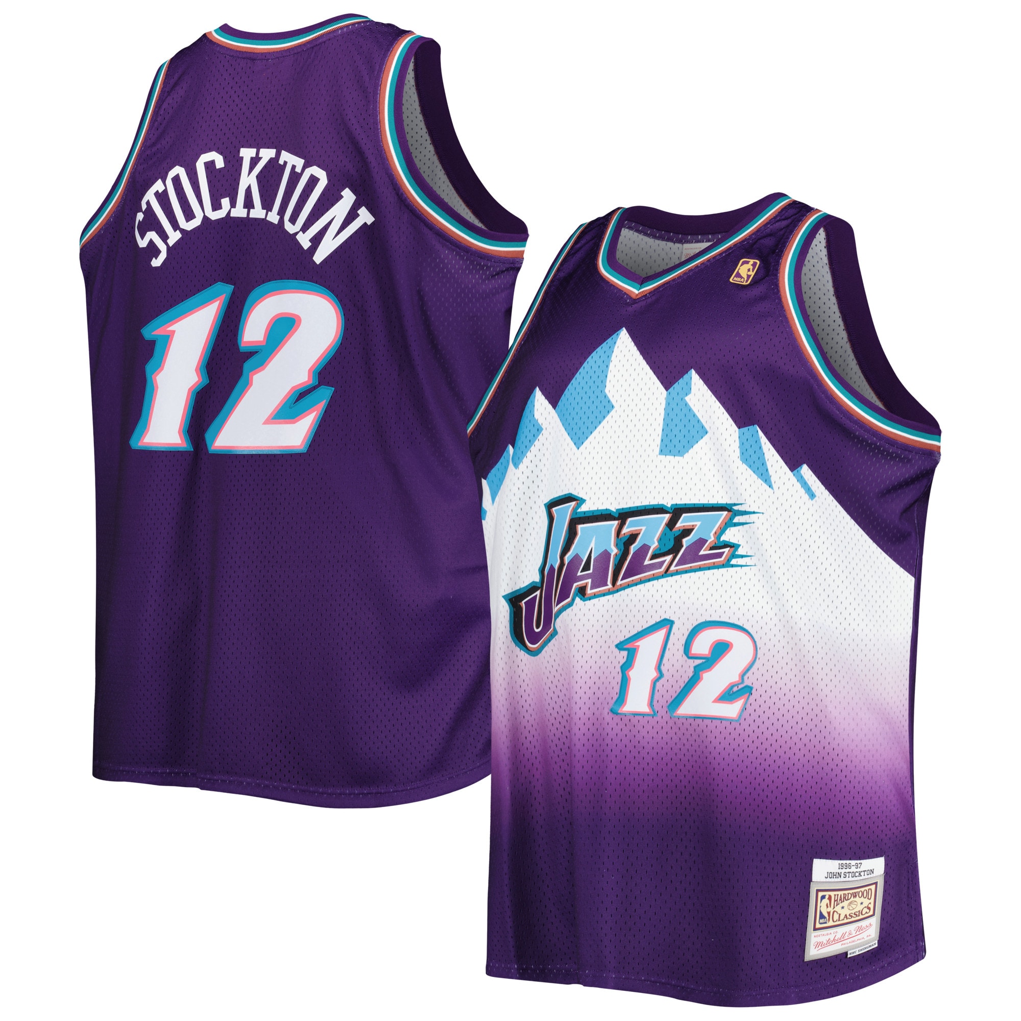 John Stockton Utah Jazz Mitchell & Ness Big & Tall Hardwood Classics 1996\/97 Swingman Jersey - Purple