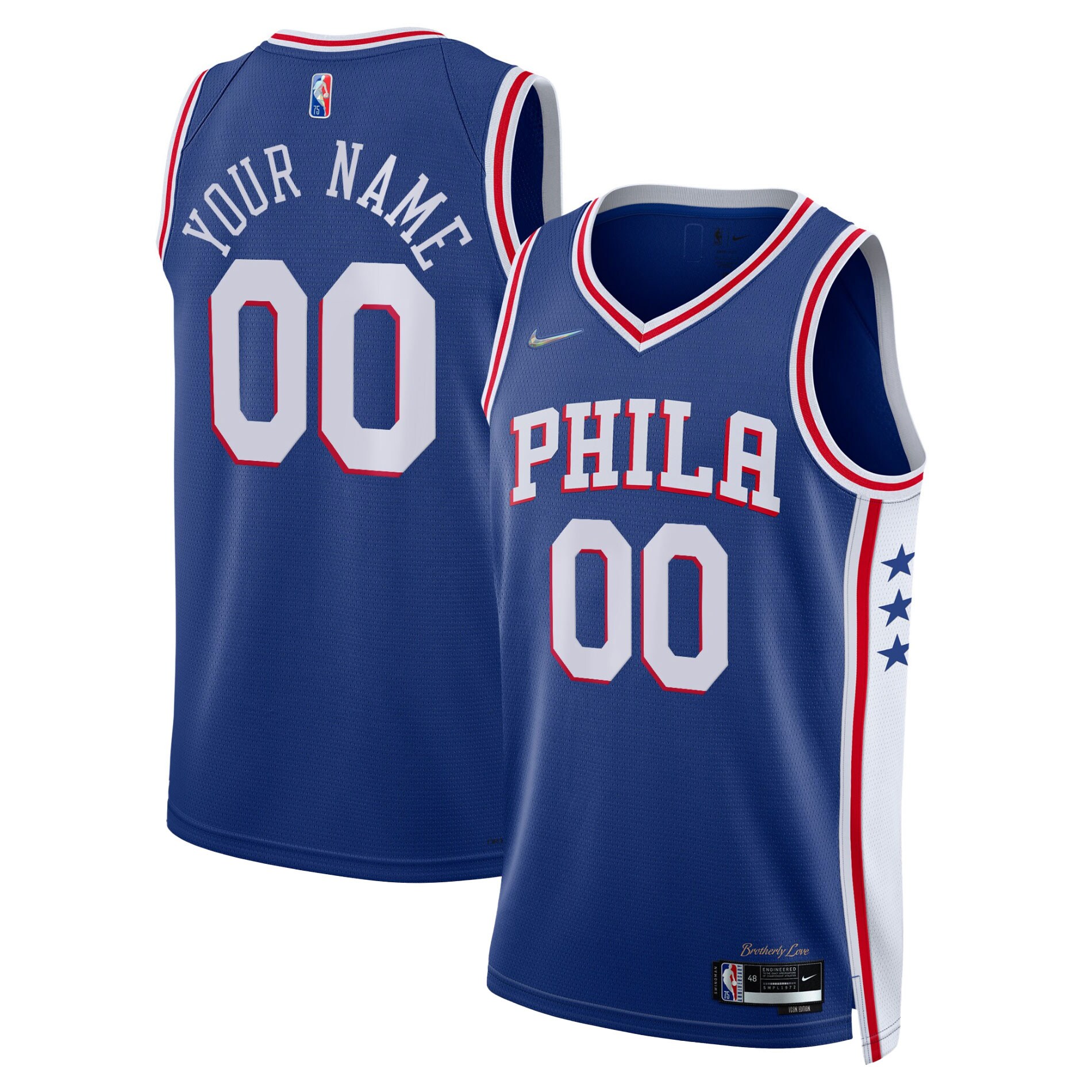 Philadelphia 76ers  2021\/22 Diamond Swingman Custom Jersey - Icon Edition - Royal