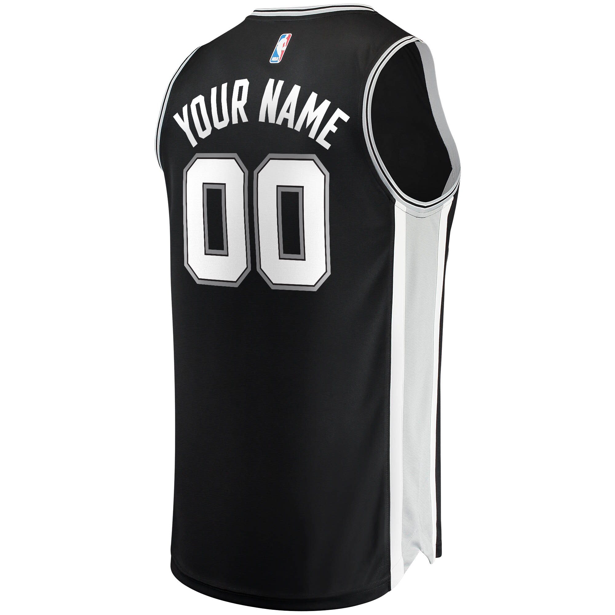 San Antonio Spurs Fanatics Fast Break Custom Replica Jersey Black - Icon Edition