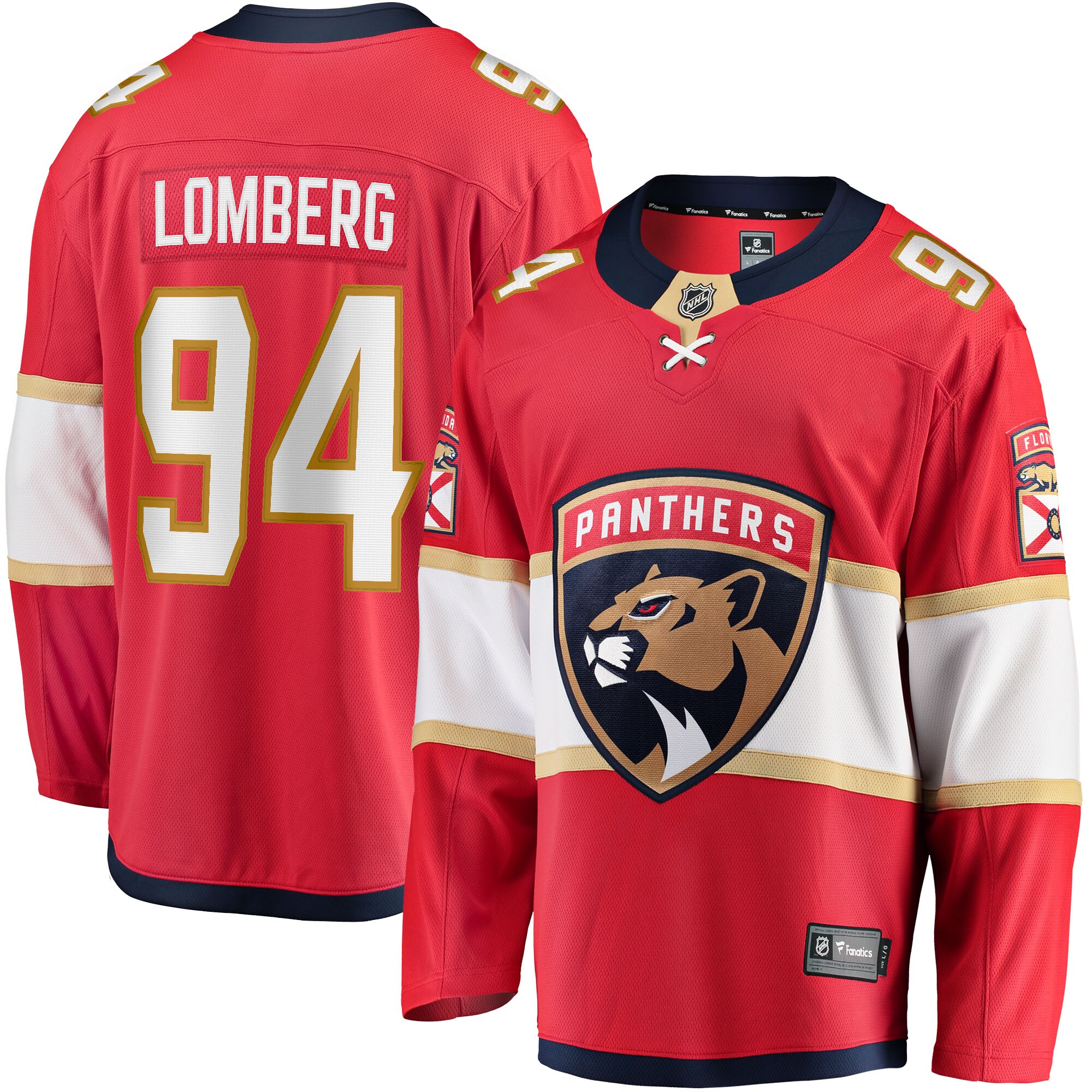 Ryan Lomberg Florida Panthers Fanatics Home Breakaway Player Jersey - Red