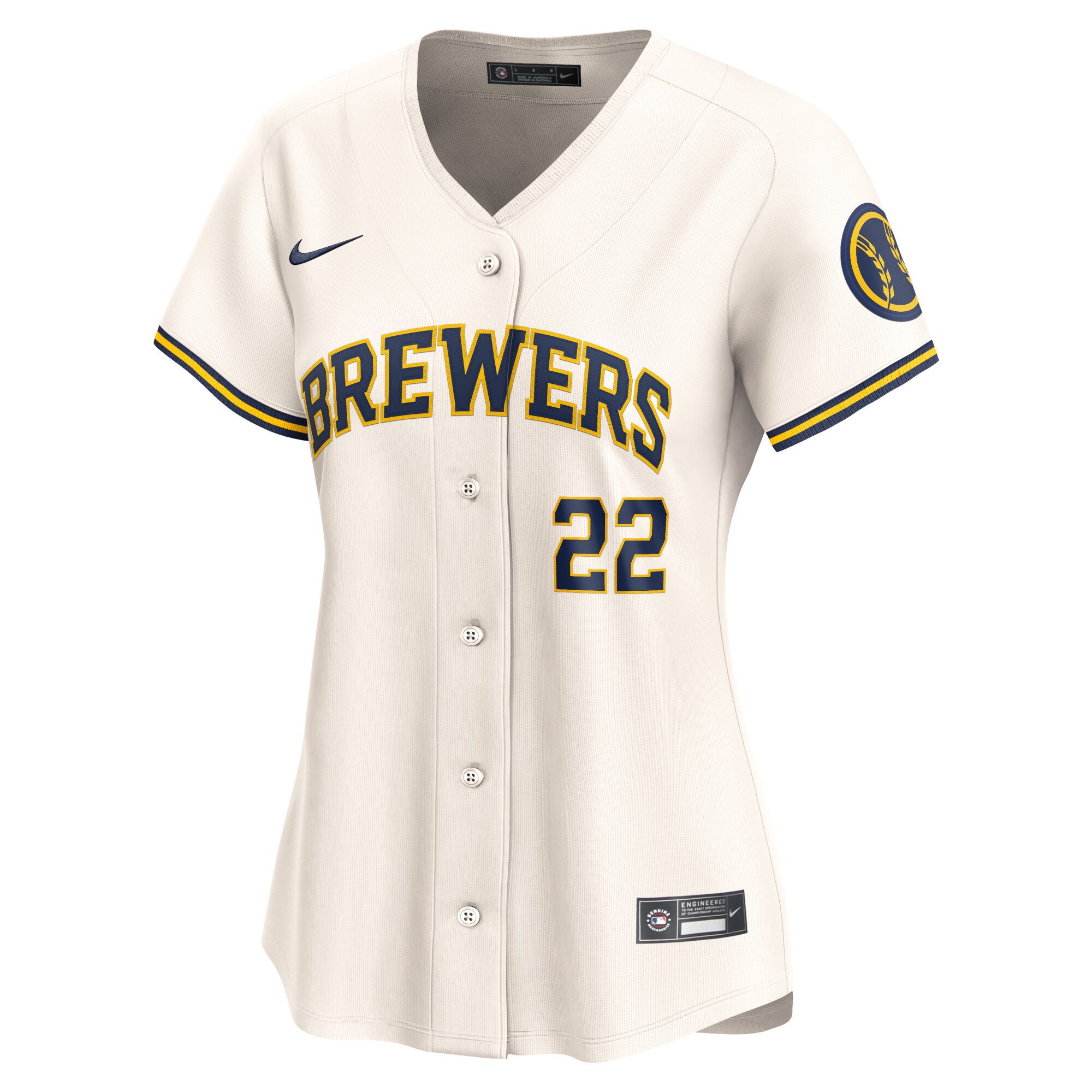Christian Yelich Milwaukee Brewers  Women's Home Limited Player Jersey - Cream
