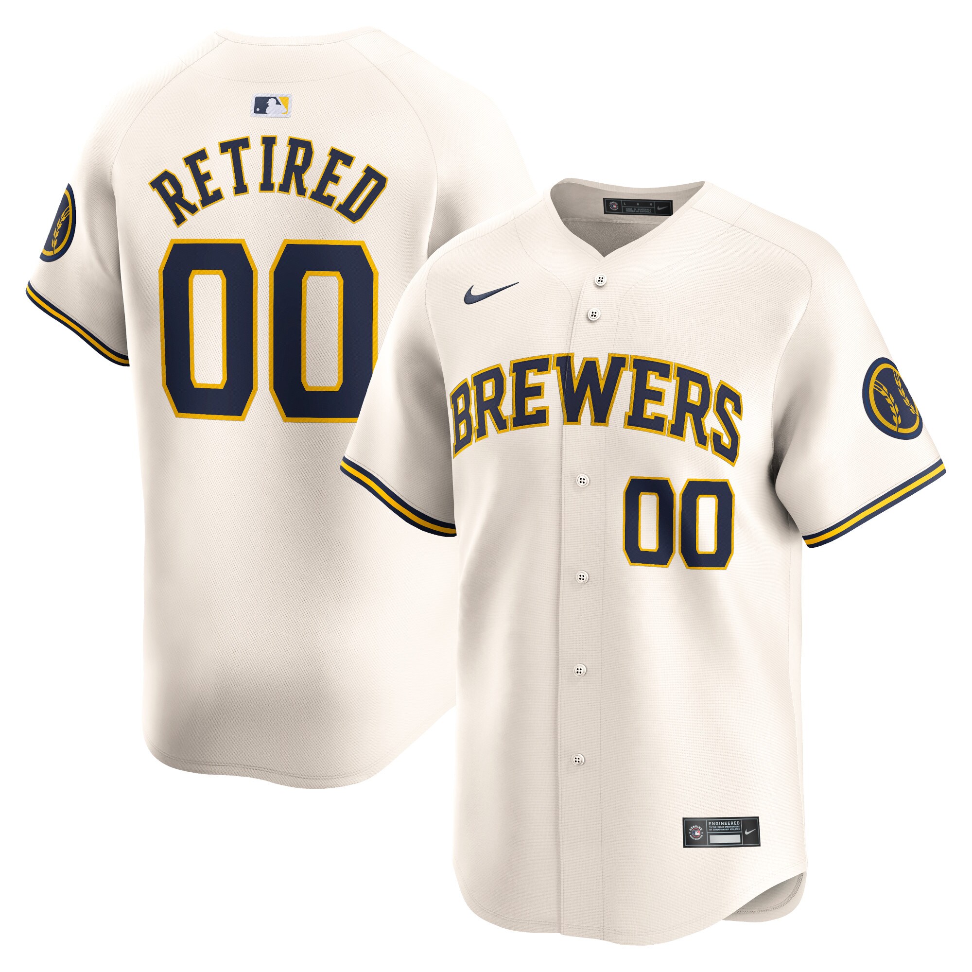Milwaukee Brewers  Home Limited Pick-A-Player Retired Roster Jersey - Cream