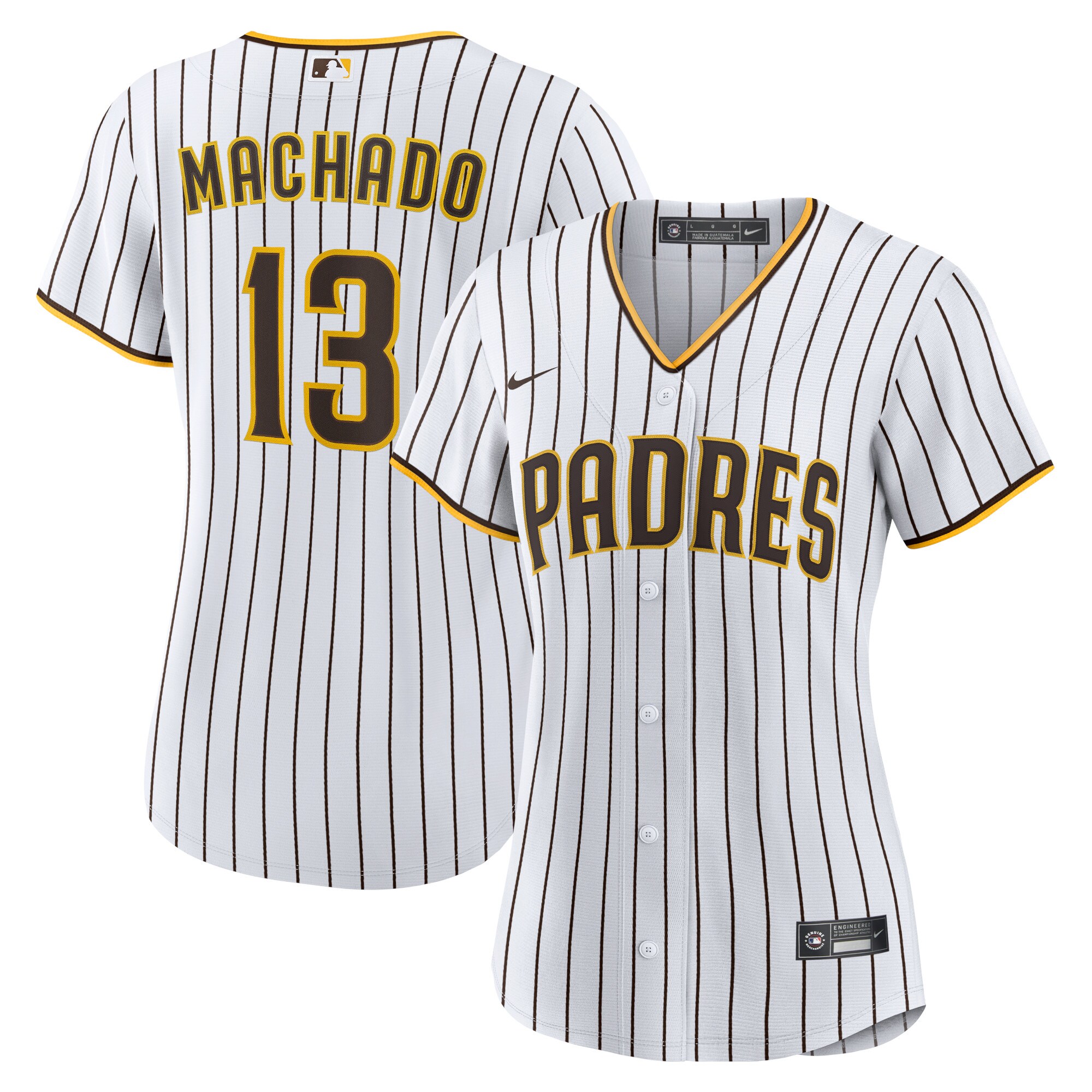 Manny Machado San Diego Padres  Women's Home Replica Player Jersey - White\/Brown