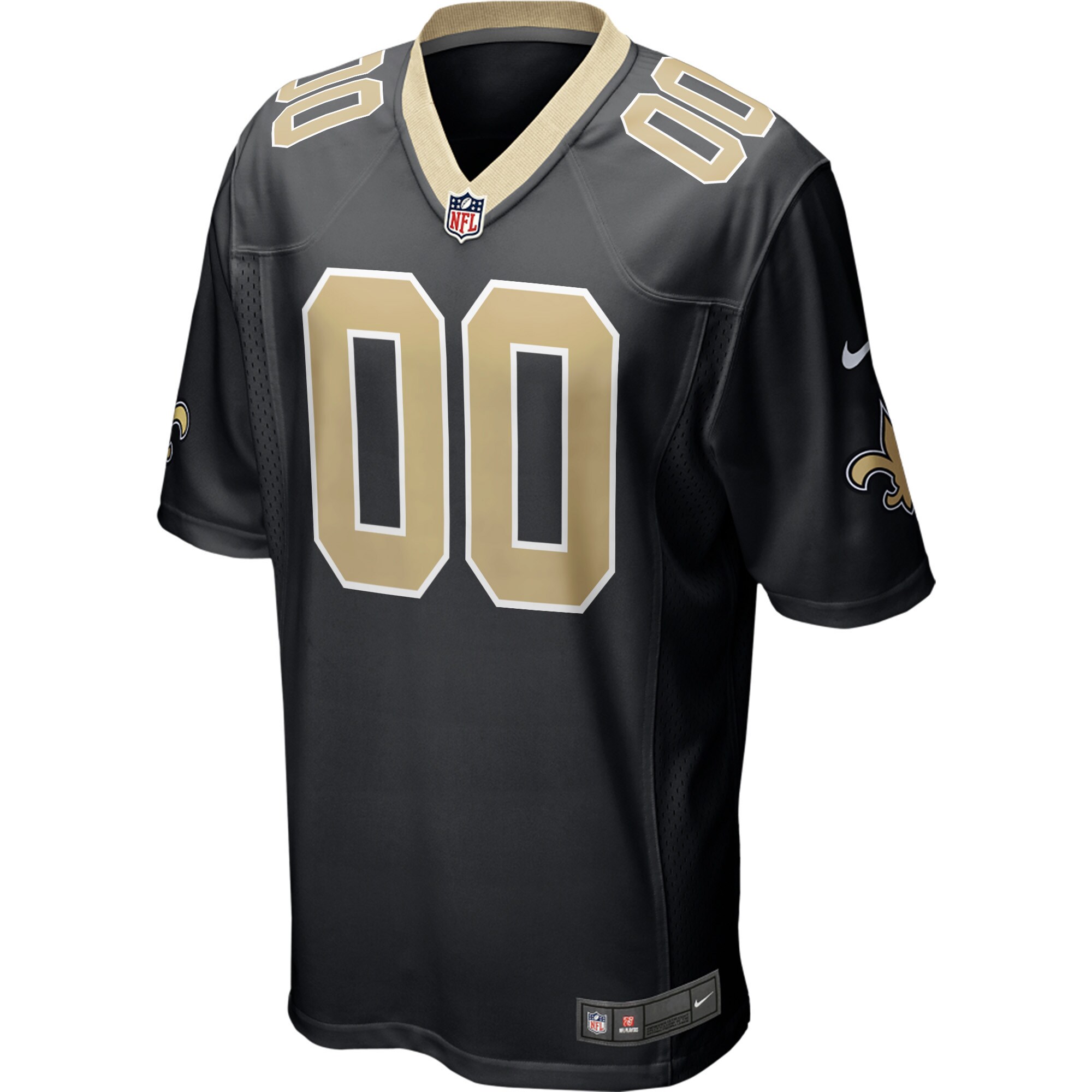 New Orleans Saints  Custom Game Jersey - Black