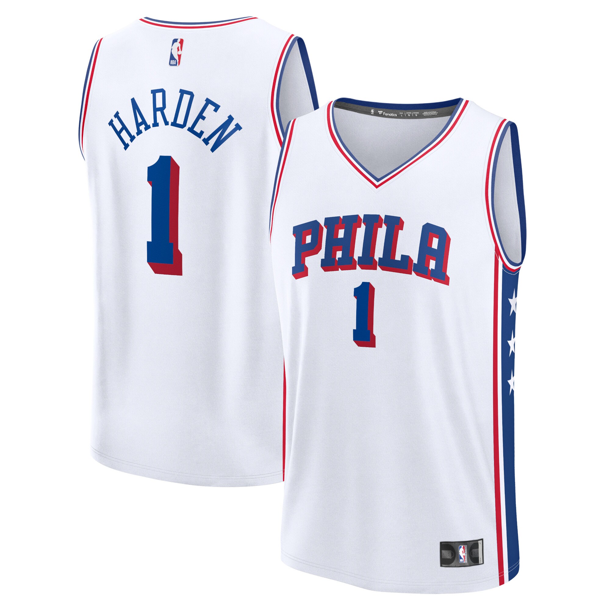James Harden Philadelphia 76ers Fanatics Fast Break Replica Jersey - Association Edition - White