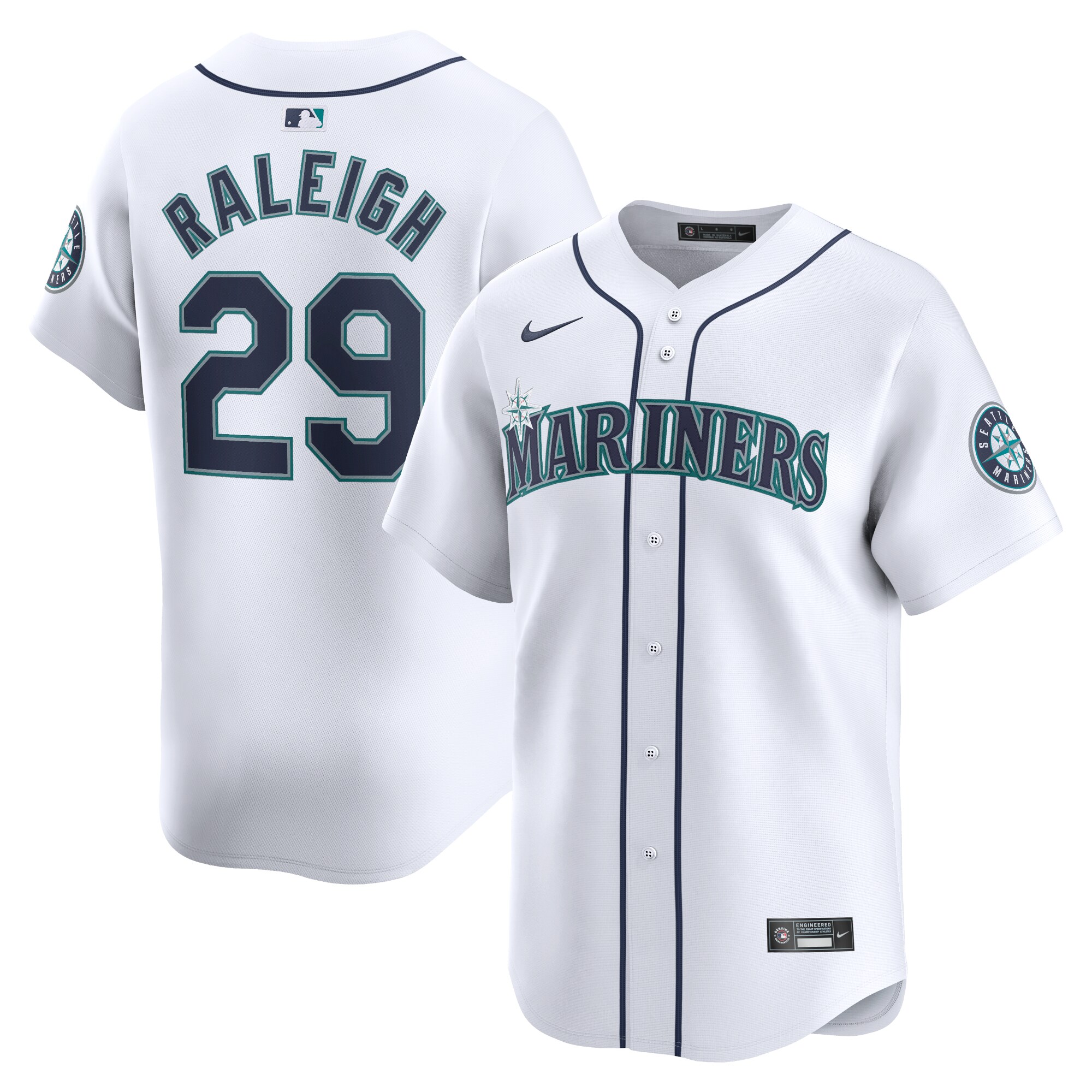 Cal Raleigh Seattle Mariners  Home Limited Player Jersey - White