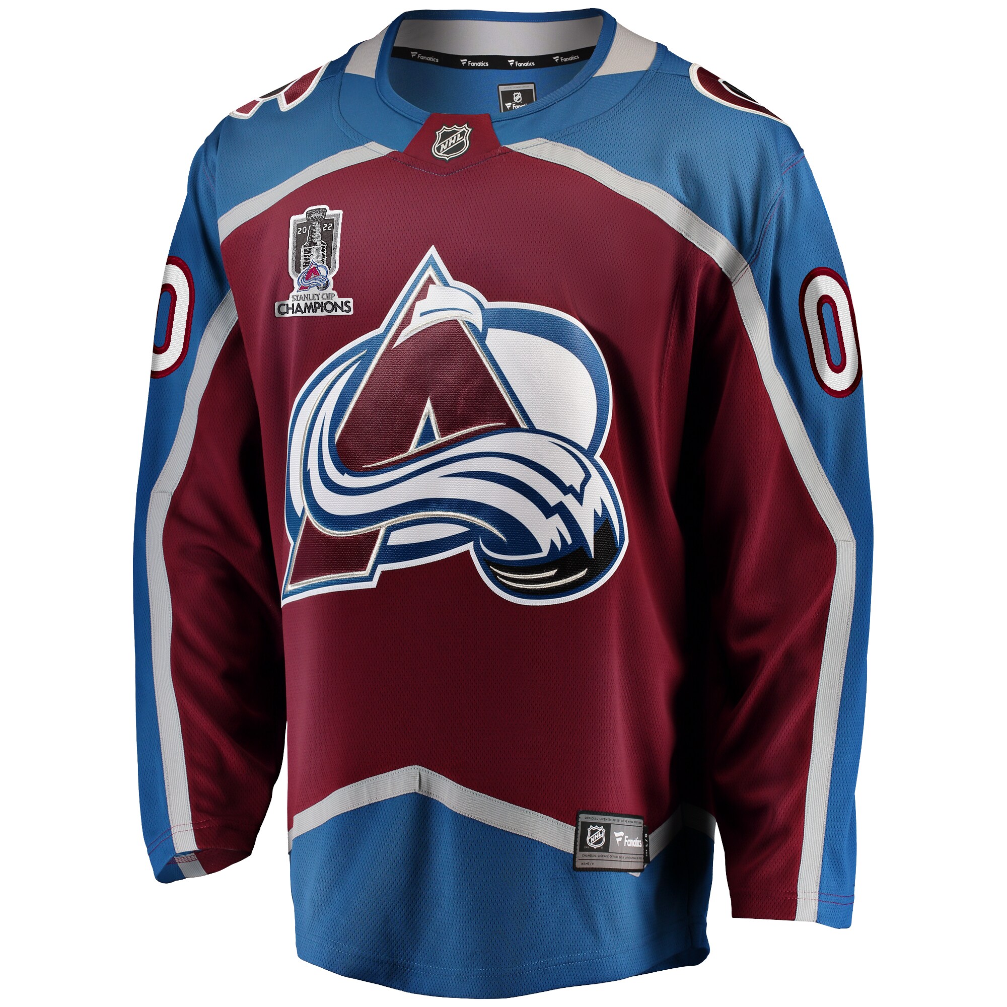Colorado Avalanche Fanatics Home 2022 Stanley Cup Champions Breakaway Custom Jersey - Burgundy