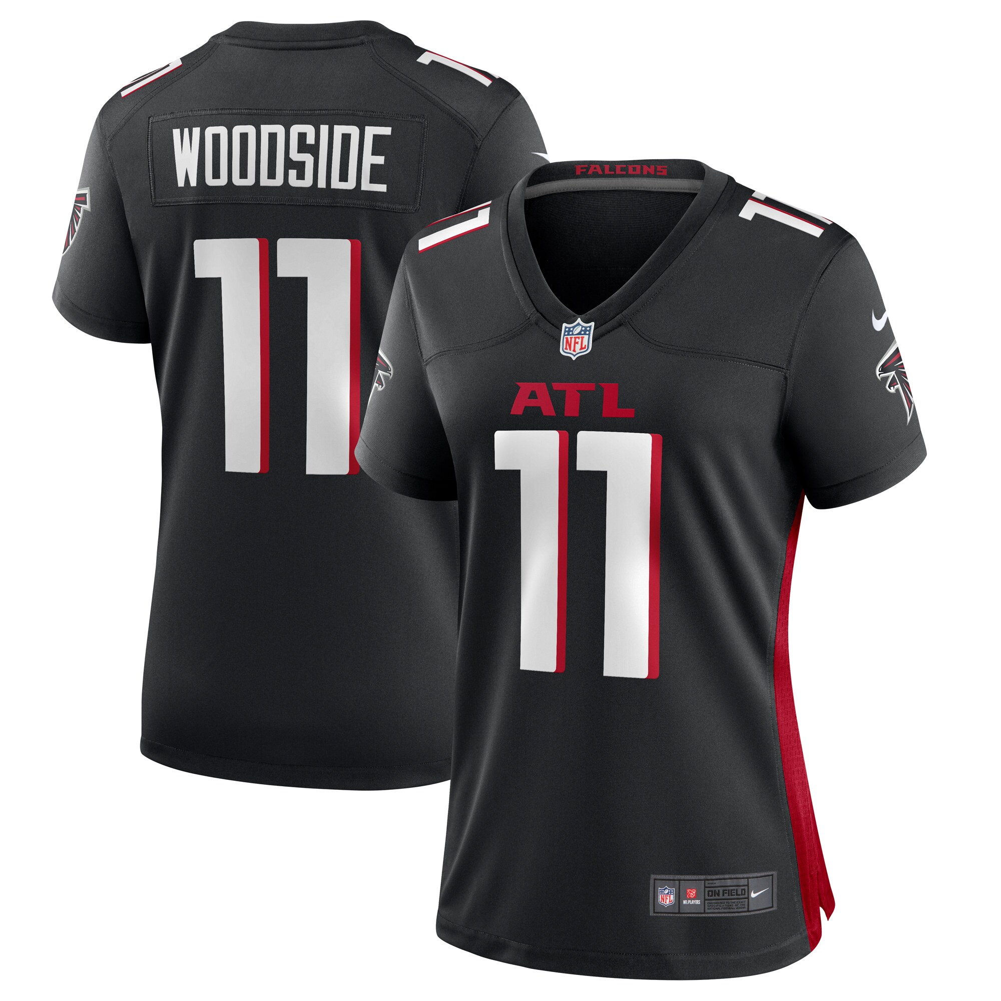 Logan Woodside Atlanta Falcons  Women's Team Game Jersey -  Black
