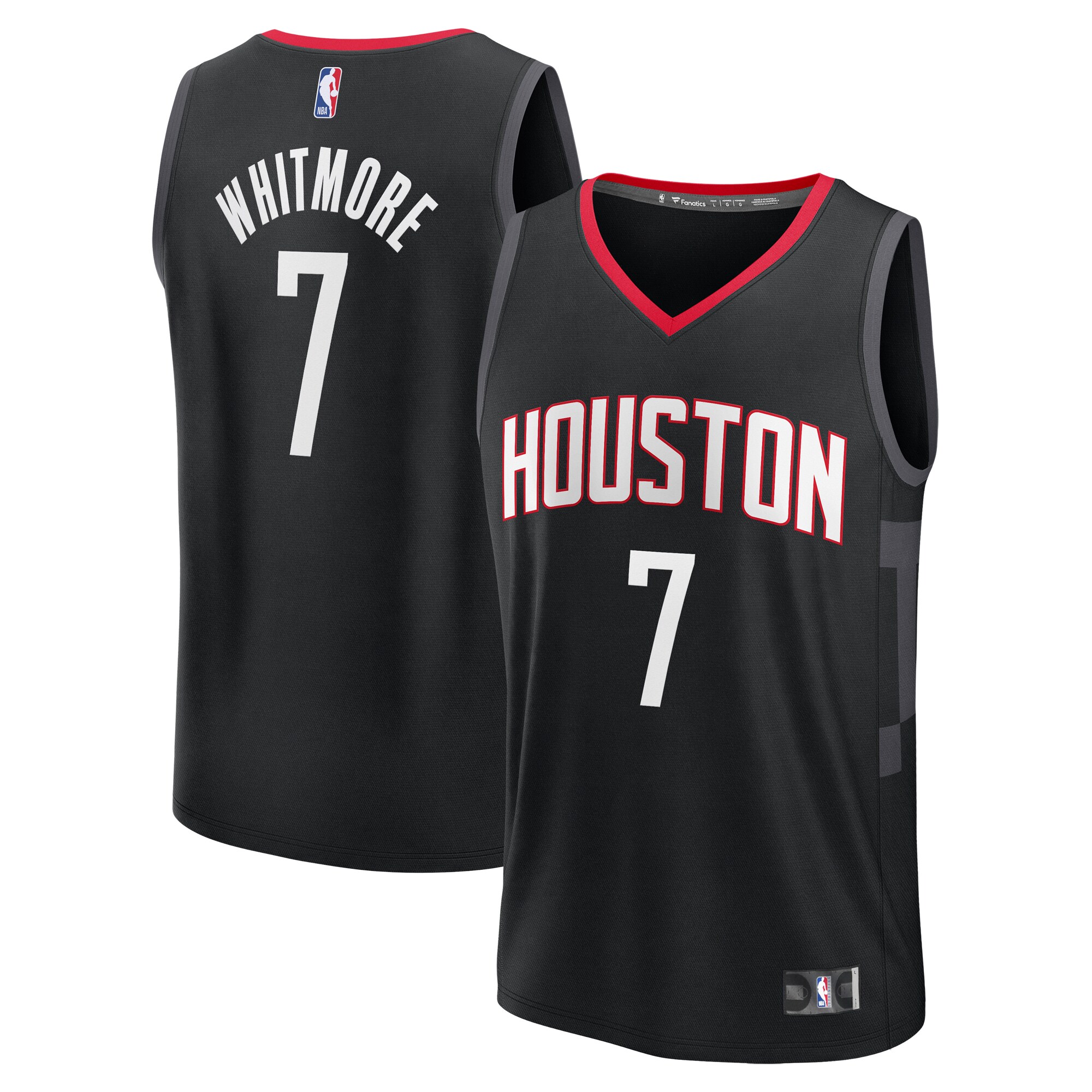 Cam Whitmore Houston Rockets Fanatics Fast Break Replica Player Jersey - Statement Edition - Black