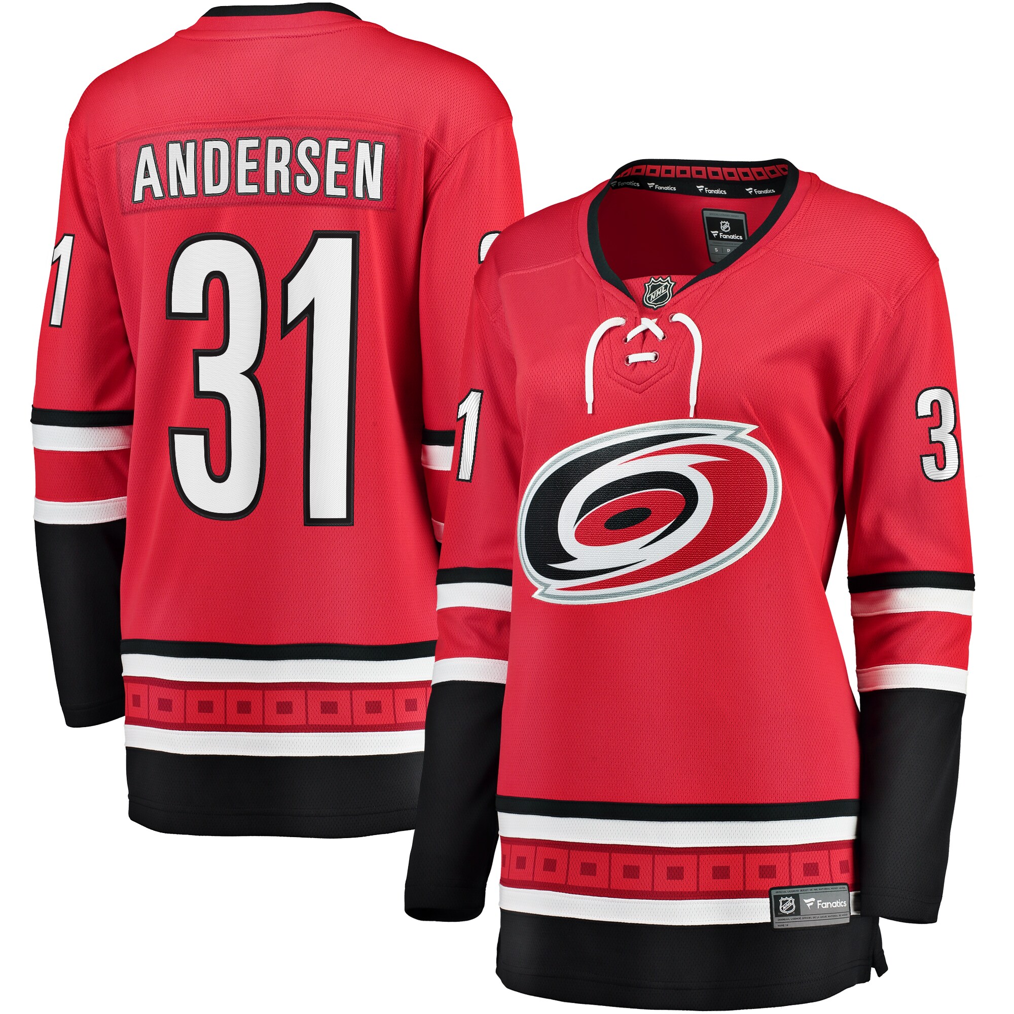 Frederik Andersen Carolina Hurricanes Fanatics Women's Alternate Breakaway Player Jersey - Red