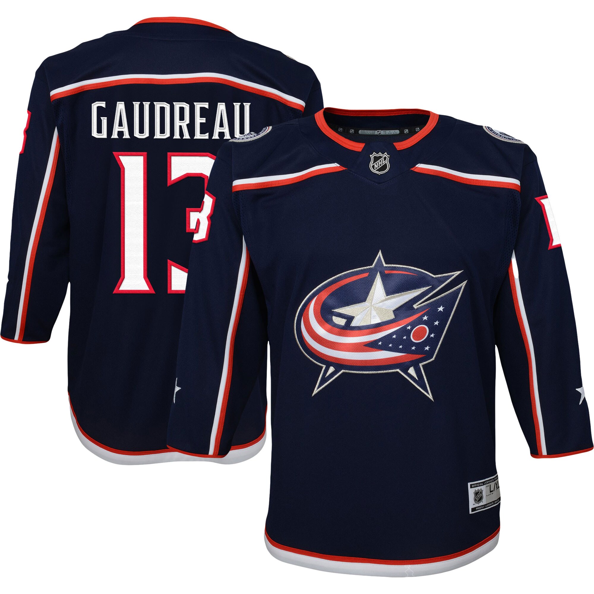 Johnny Gaudreau Columbus Blue Jackets Youth 2022\/23 Premier Player Jersey - Navy
