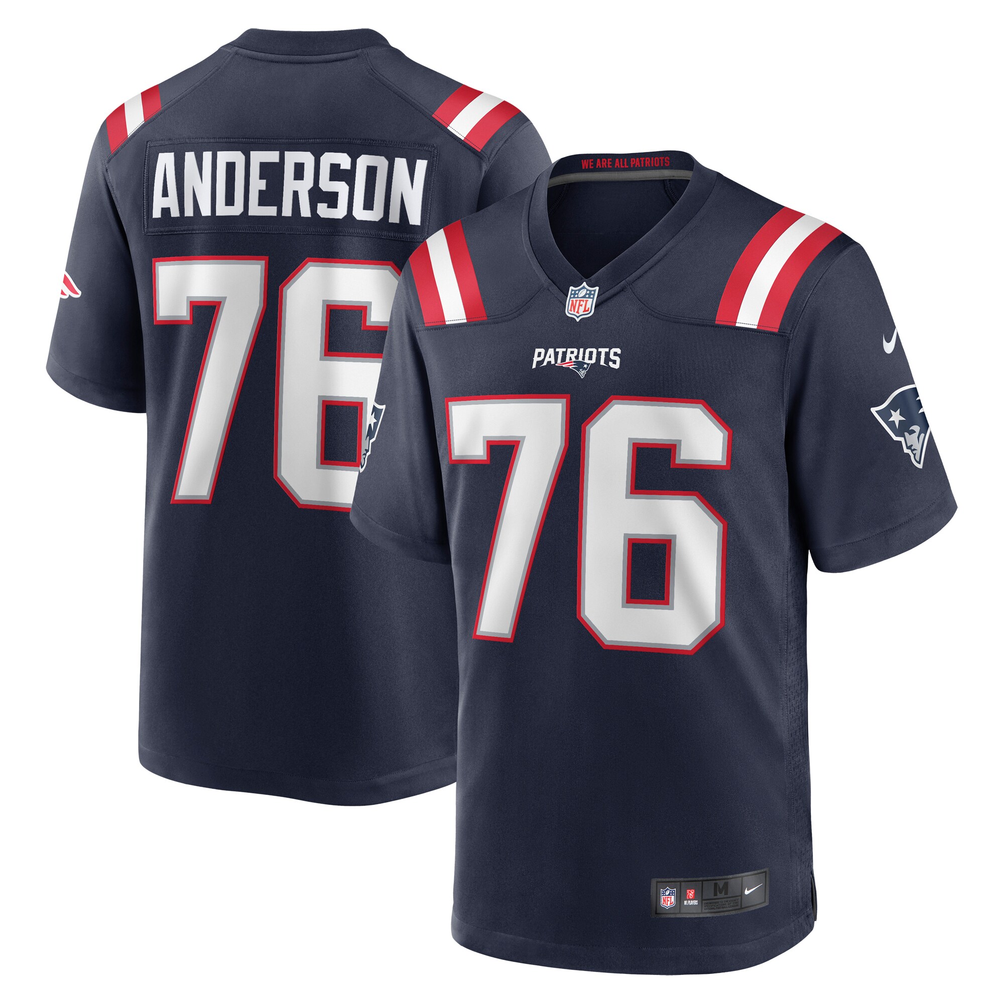 Calvin Anderson New England Patriots  Game Jersey - Navy
