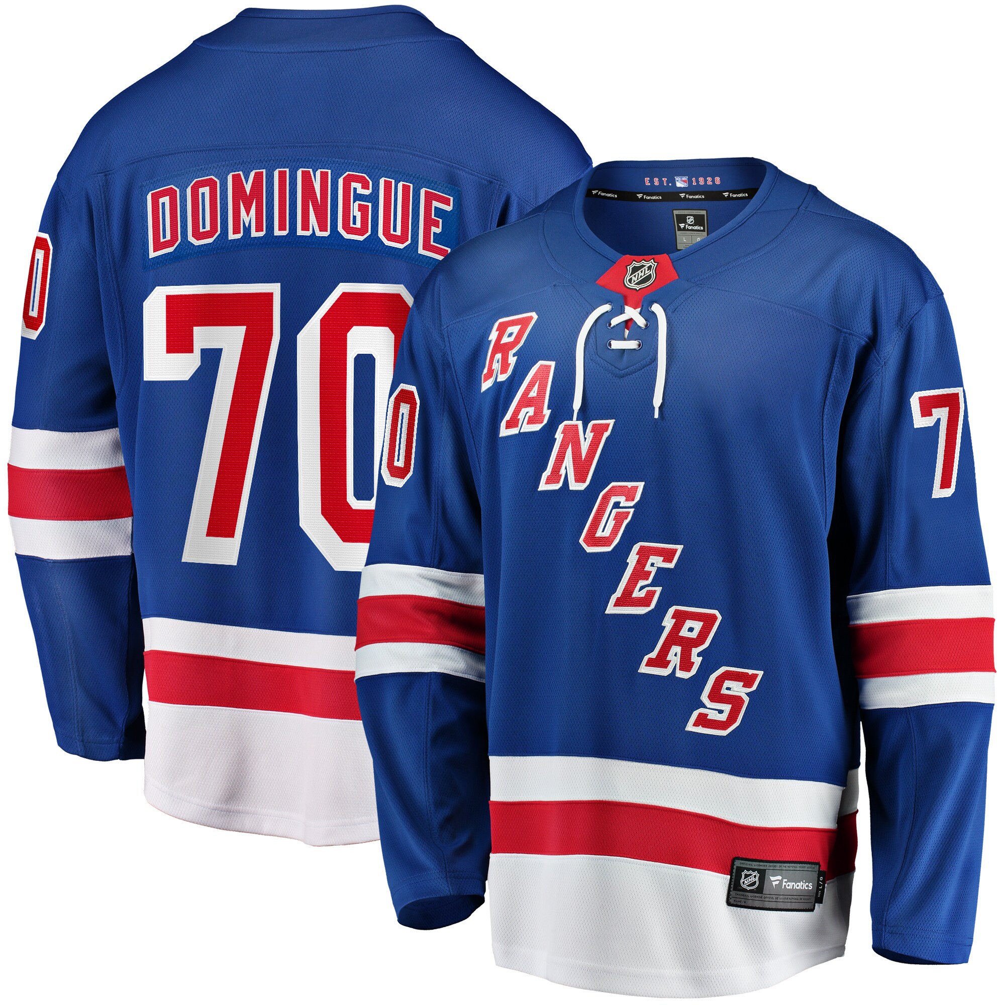 Louis Domingue New York Rangers Fanatics Home Breakaway Jersey - Blue
