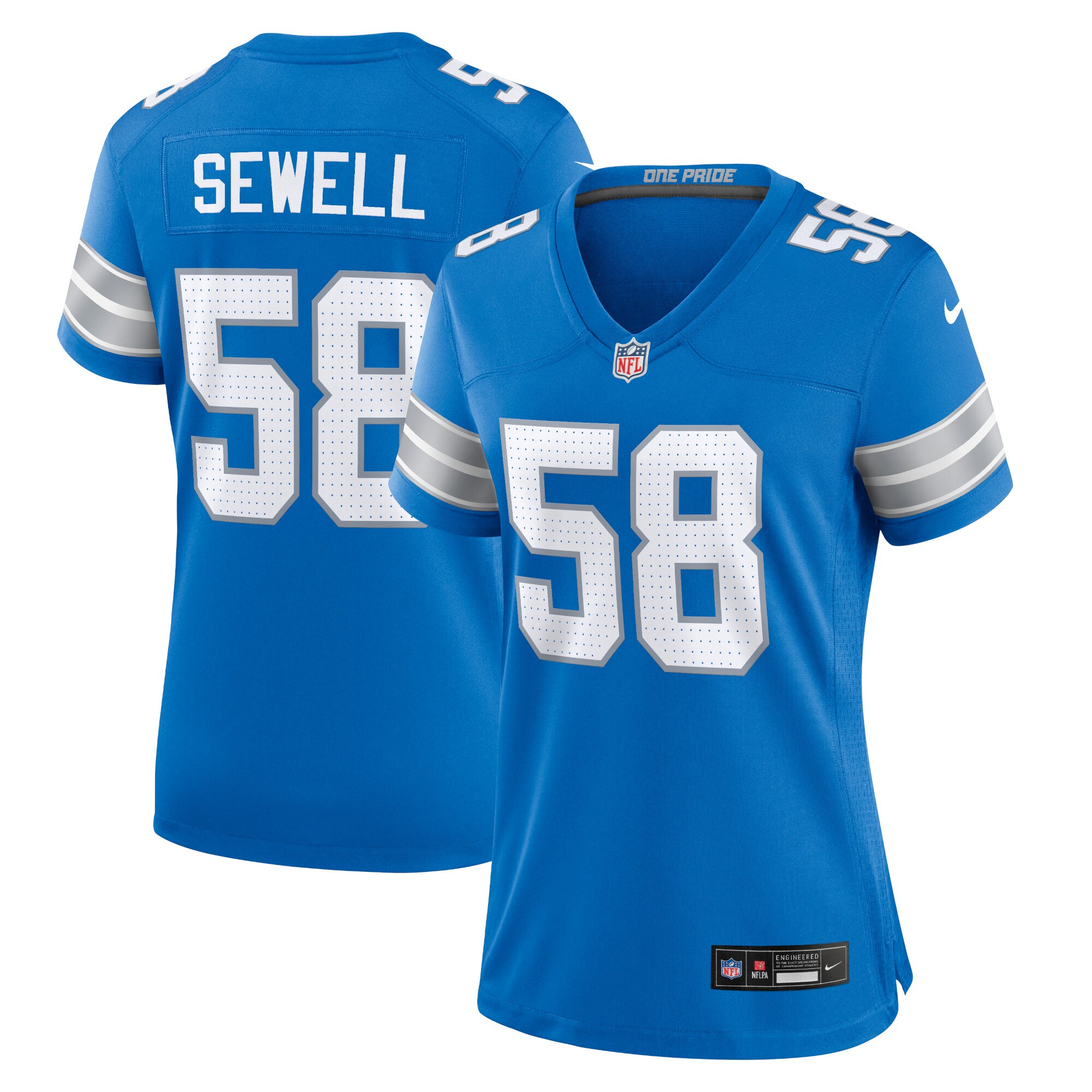 Penei Sewell Detroit Lions  Women's Game Jersey - Blue