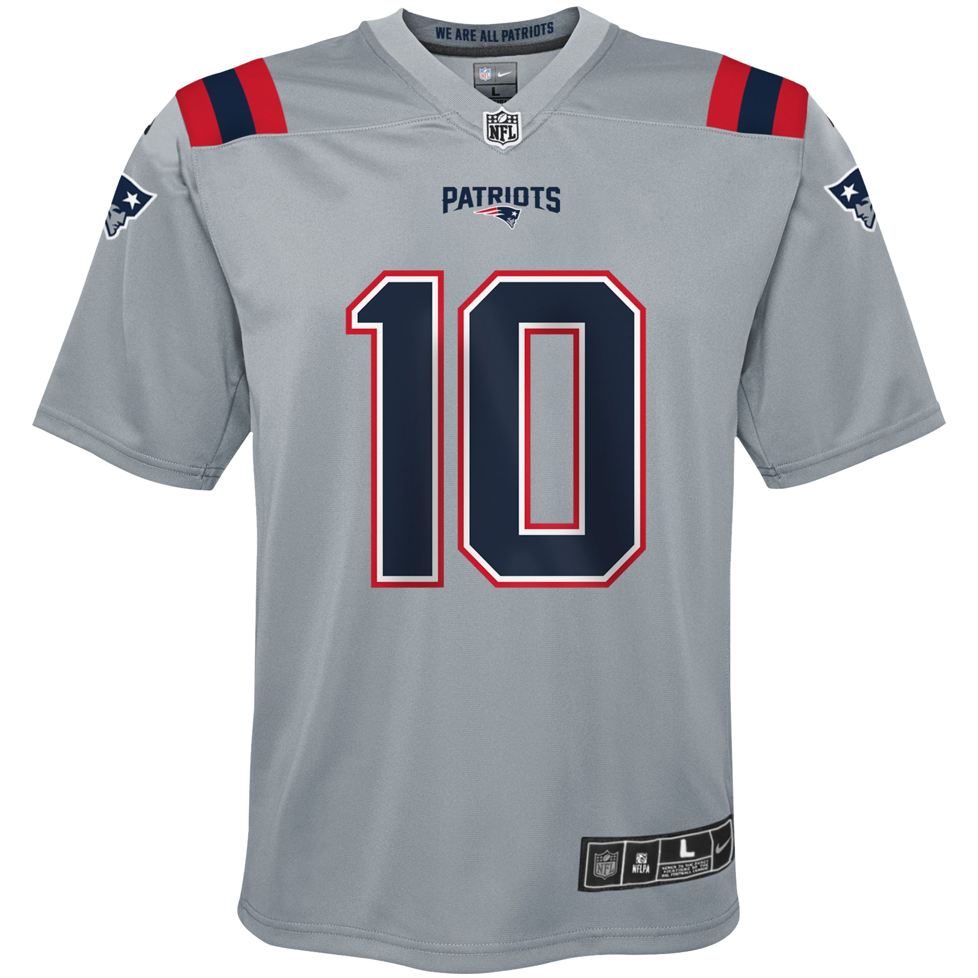 Mac Jones New England Patriots  Youth Inverted Game Jersey - Gray