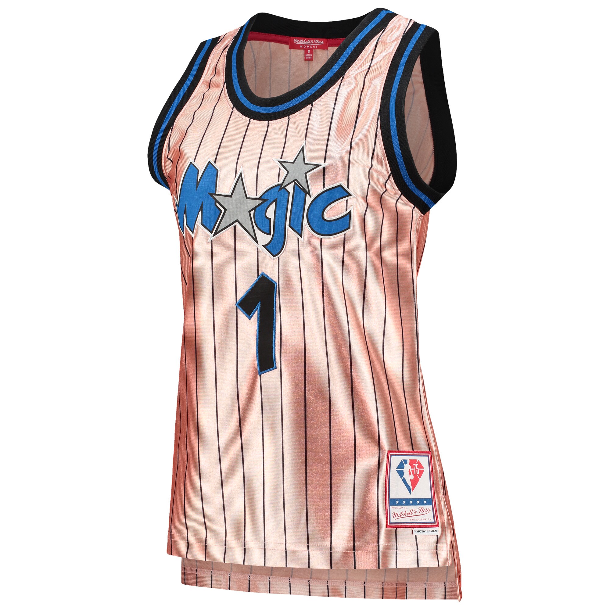 Penny Hardaway Orlando Magic Mitchell & Ness Women's 75th Anniversary Rose Gold 1993 Swingman Jersey - Pink