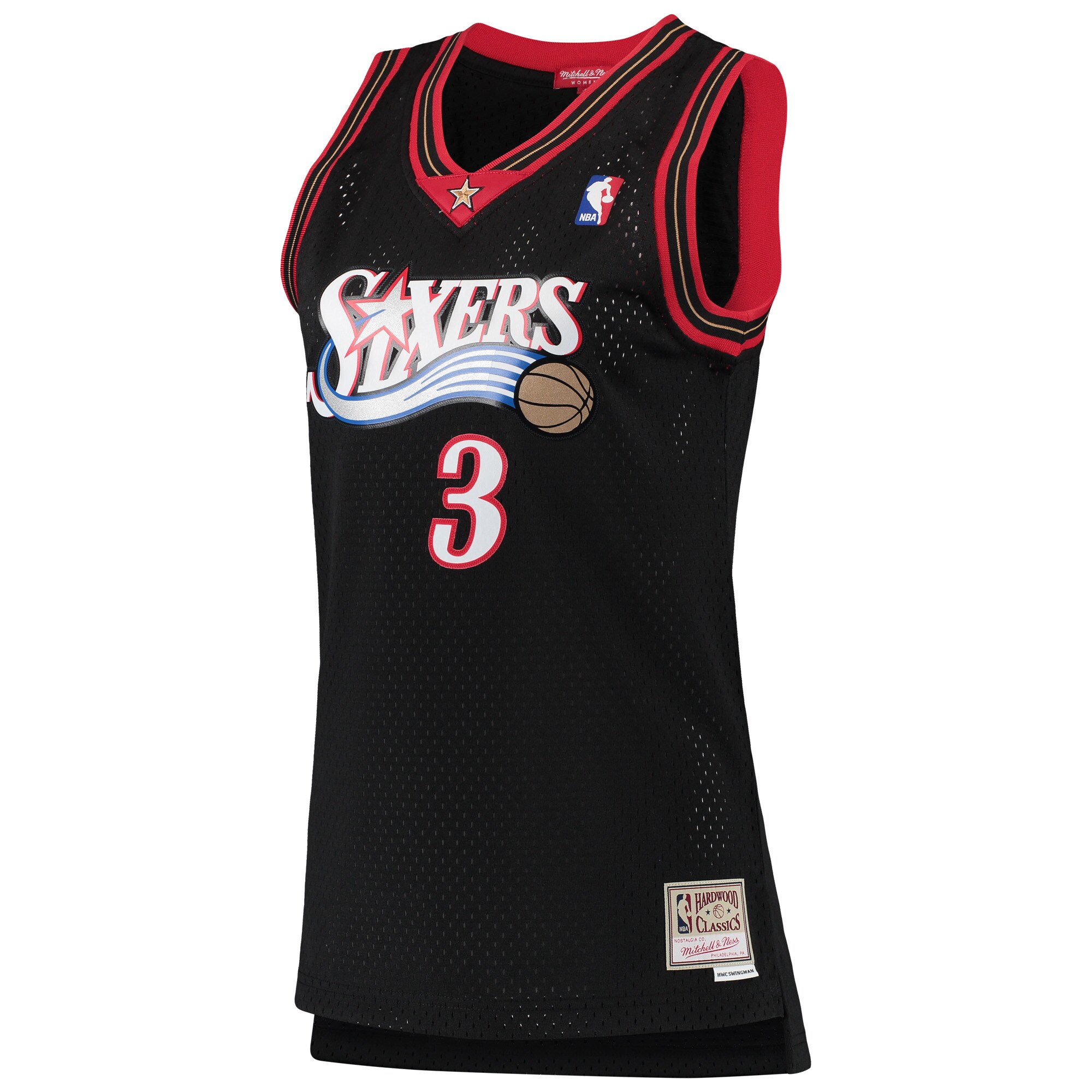 Allen Iverson Philadelphia 76ers Mitchell & Ness Women's 2000\/01 Hardwood Classics Swingman Jersey - Black