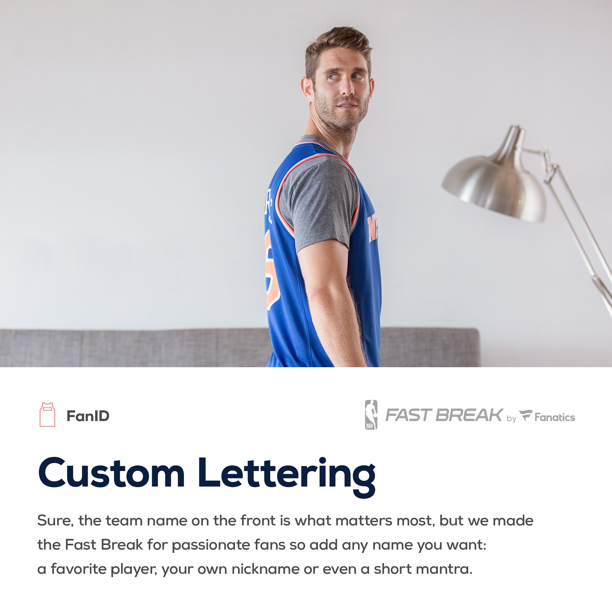 New York Knicks Fanatics Fast Break Custom Replica Jersey Blue - Icon Edition