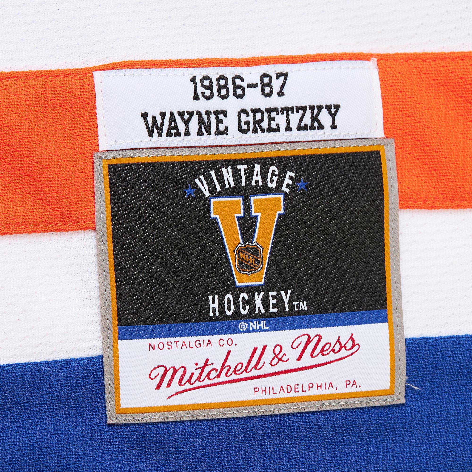 Wayne Gretzky Edmonton Oilers Mitchell & Ness  1986\/87 Blue Line Player Jersey - White