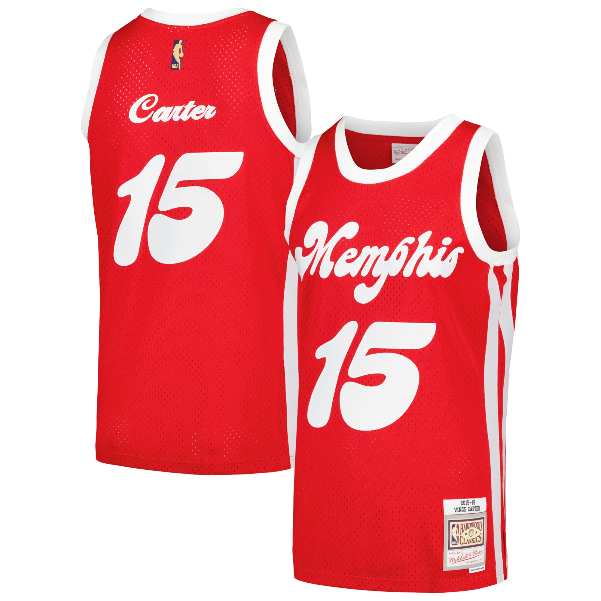 Vince Carter Memphis Grizzlies Mitchell & Ness  2015\/16 Hardwood Classics Swingman Jersey - Red