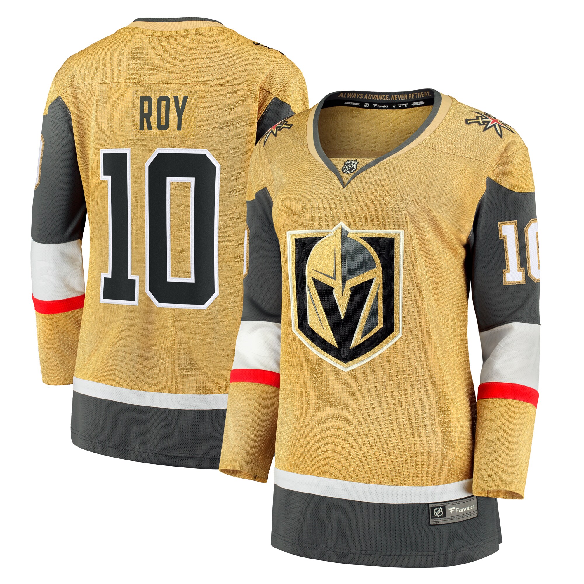 Nicolas Roy Vegas Golden Knights Fanatics Women's Home Breakaway Player Jersey - Gold