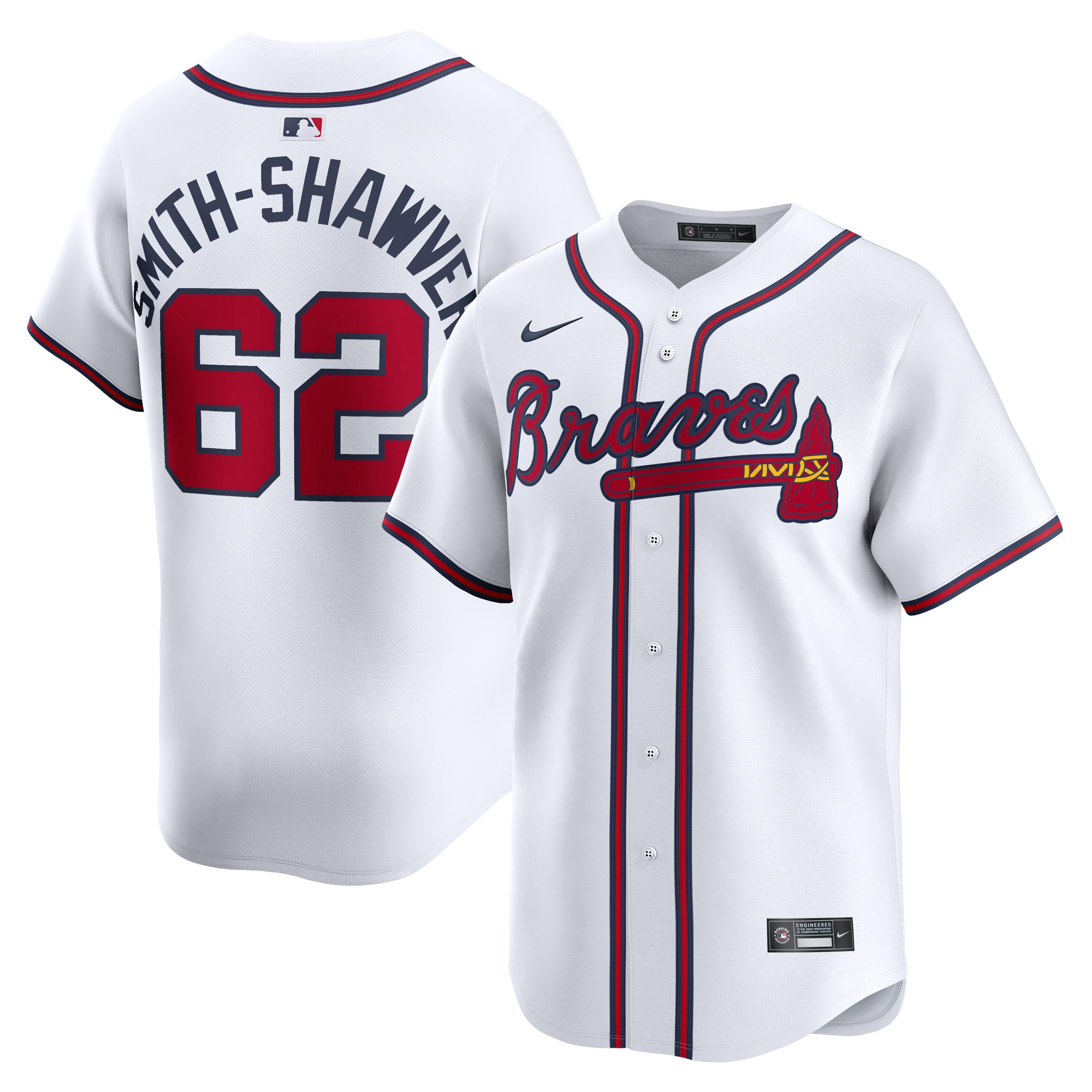 AJ Smith-Shawver Atlanta Braves  Home Limited Player Jersey\u00c2\u00a0\u00e2\u20ac\u201c White