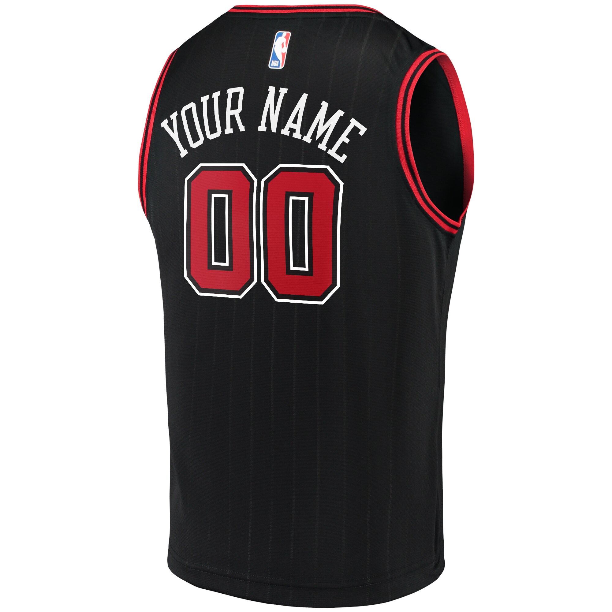 Chicago Bulls Fanatics Fast Break Replica Custom Jersey Black - Statement Edition