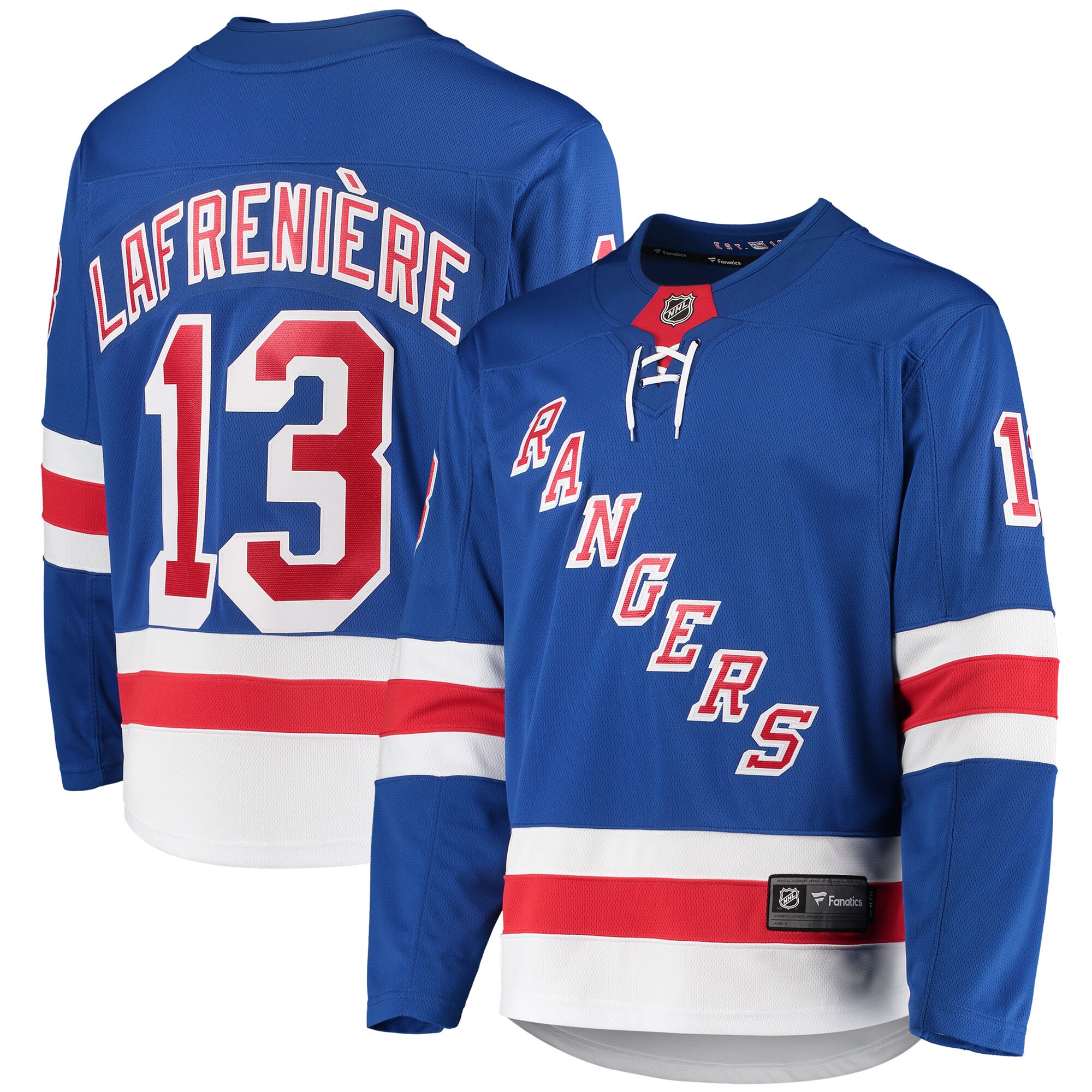 Alexis Lafreni\u00c3\u00a8re New York Rangers Fanatics Premier Breakaway Player Jersey - Blue