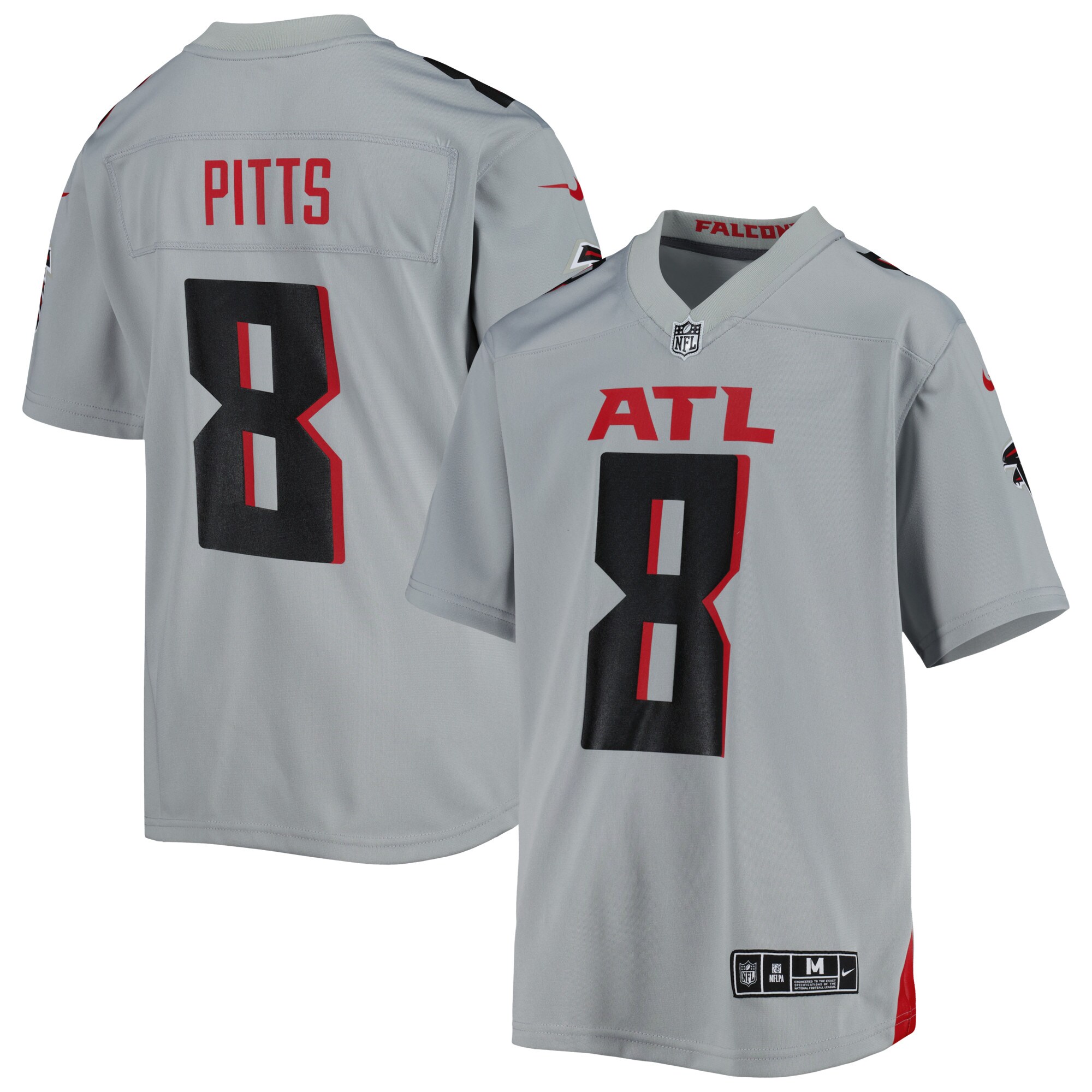 Kyle Pitts Atlanta Falcons  Youth Inverted Game Jersey - Gray