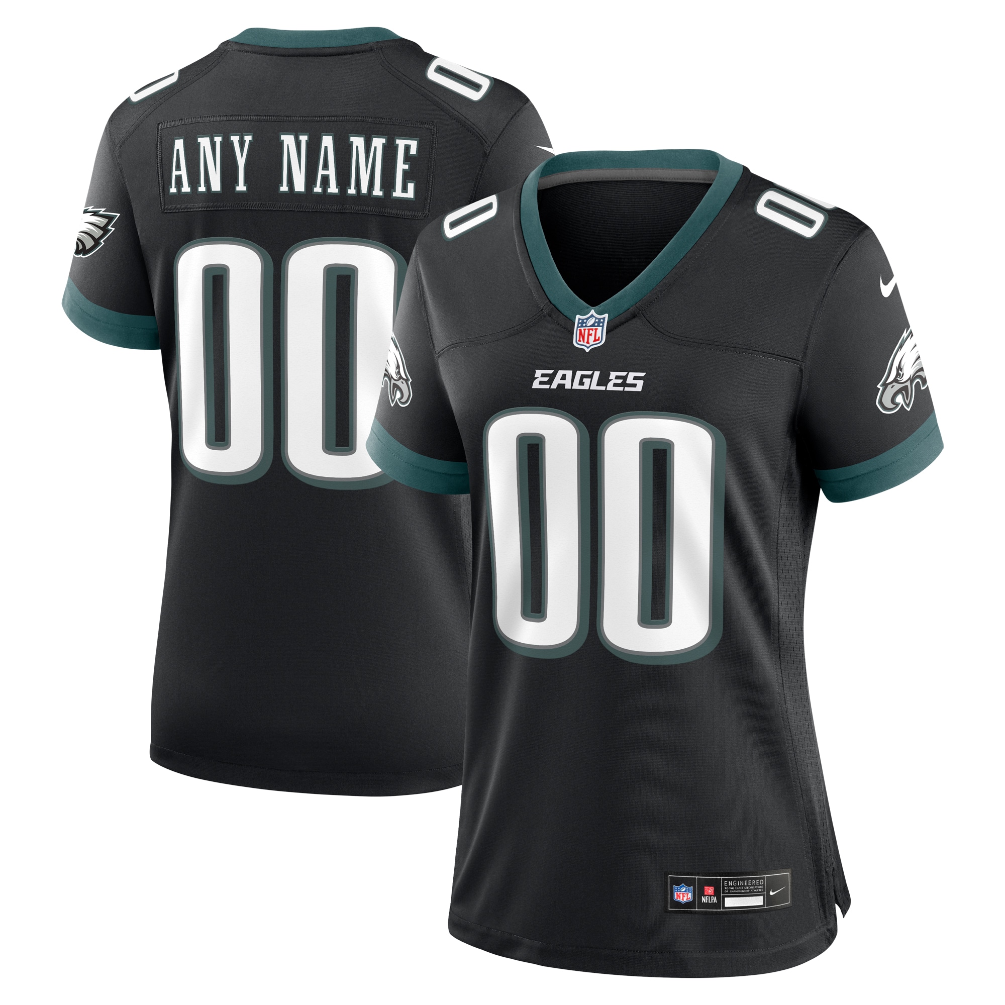Philadelphia Eagles  Women's Alternate Custom Game Jersey - Black