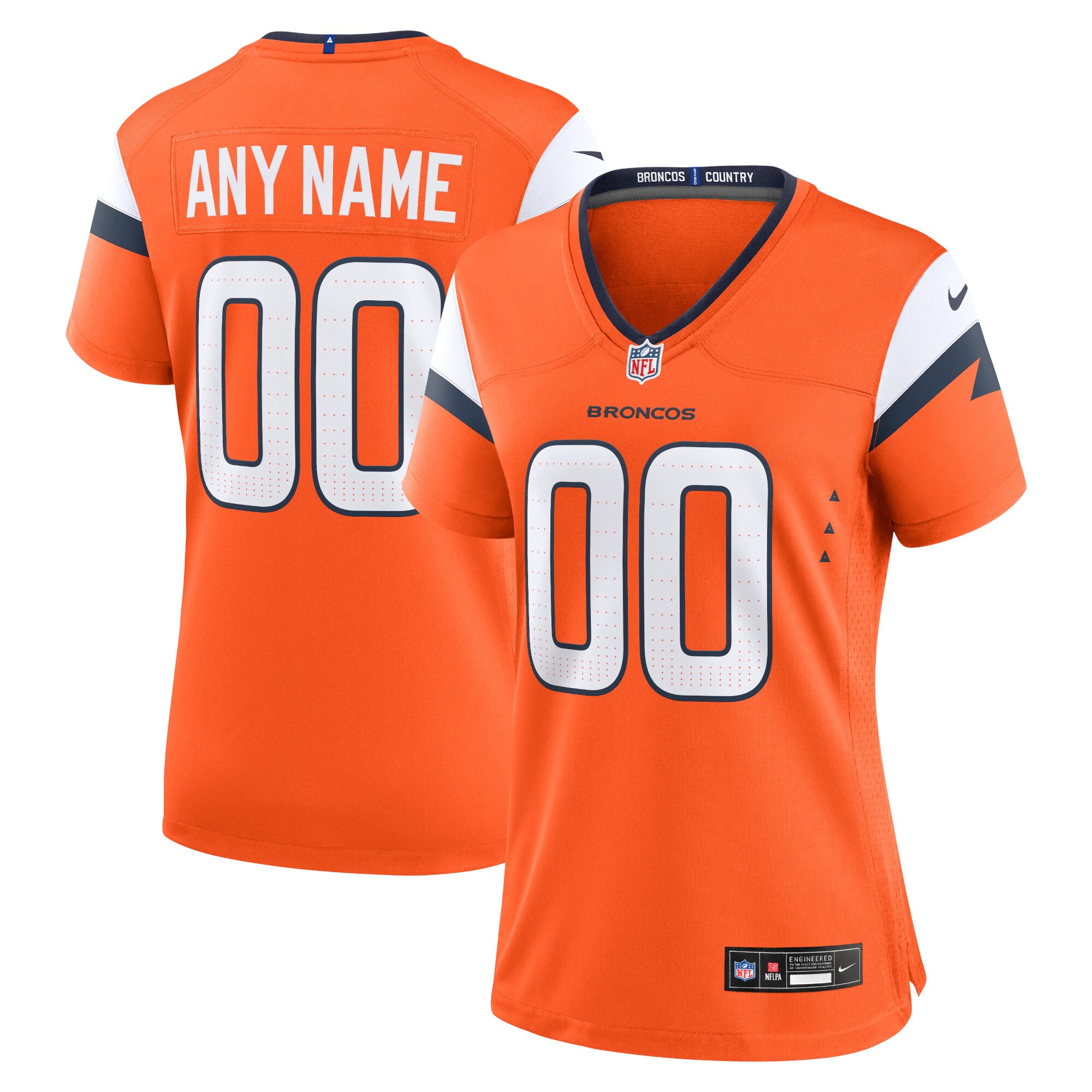 Denver Broncos  Women's Custom Game Jersey  - Orange