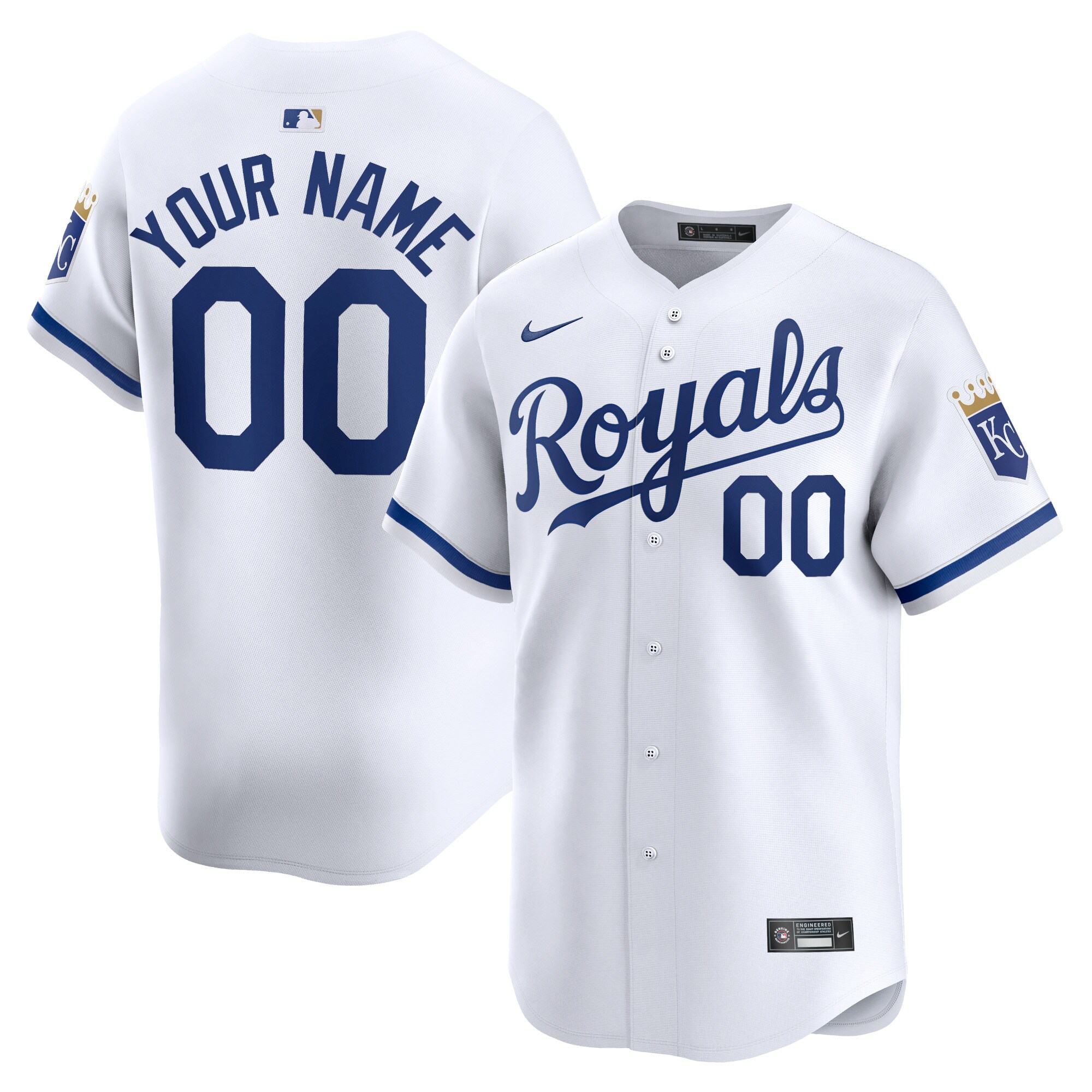 Kansas City Royals  Youth Home Limited Custom Jersey - White