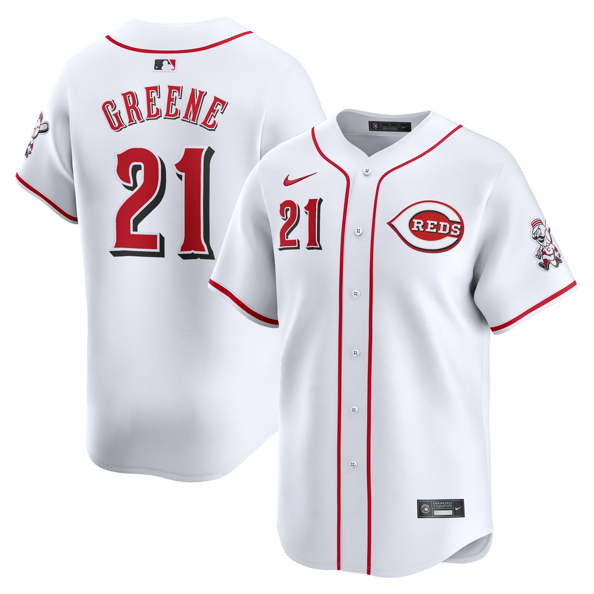 Hunter Greene Cincinnati Reds  Home Limited Player Jersey - White