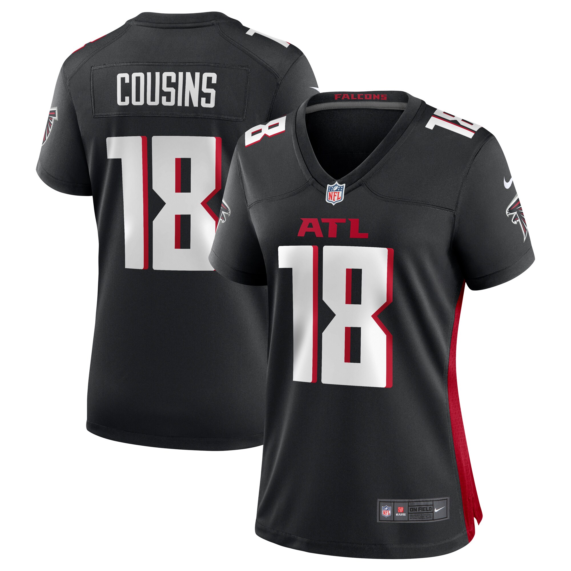Kirk Cousins Atlanta Falcons  Women's Game Player Jersey - Black